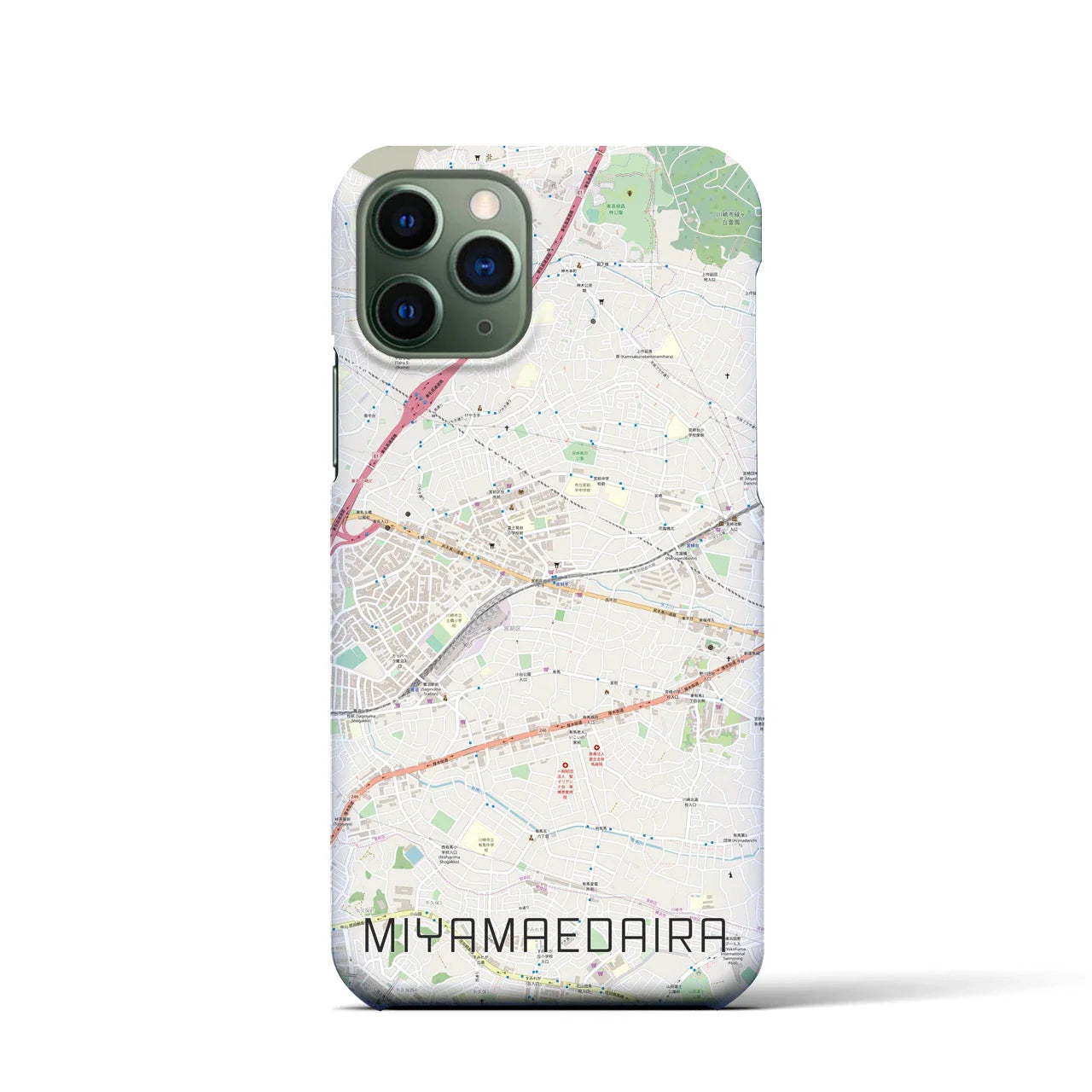 【宮前平(神奈川県)】地図柄iPhoneケース(バックカバータイプ)