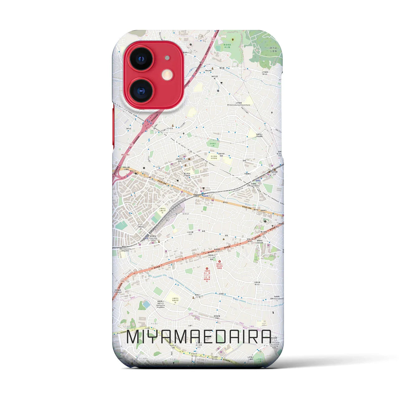 【宮前平(神奈川県)】地図柄iPhoneケース(バックカバータイプ)