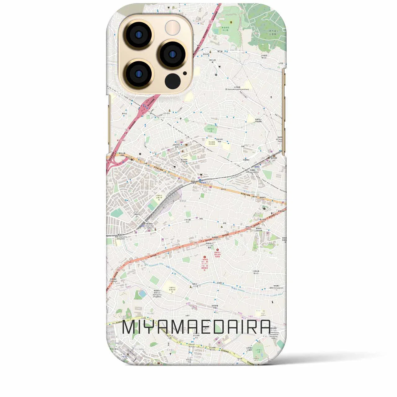 【宮前平(神奈川県)】地図柄iPhoneケース(バックカバータイプ)