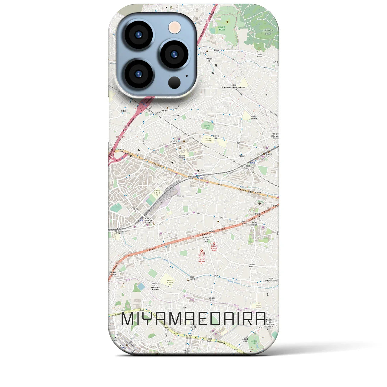 【宮前平(神奈川県)】地図柄iPhoneケース(バックカバータイプ)
