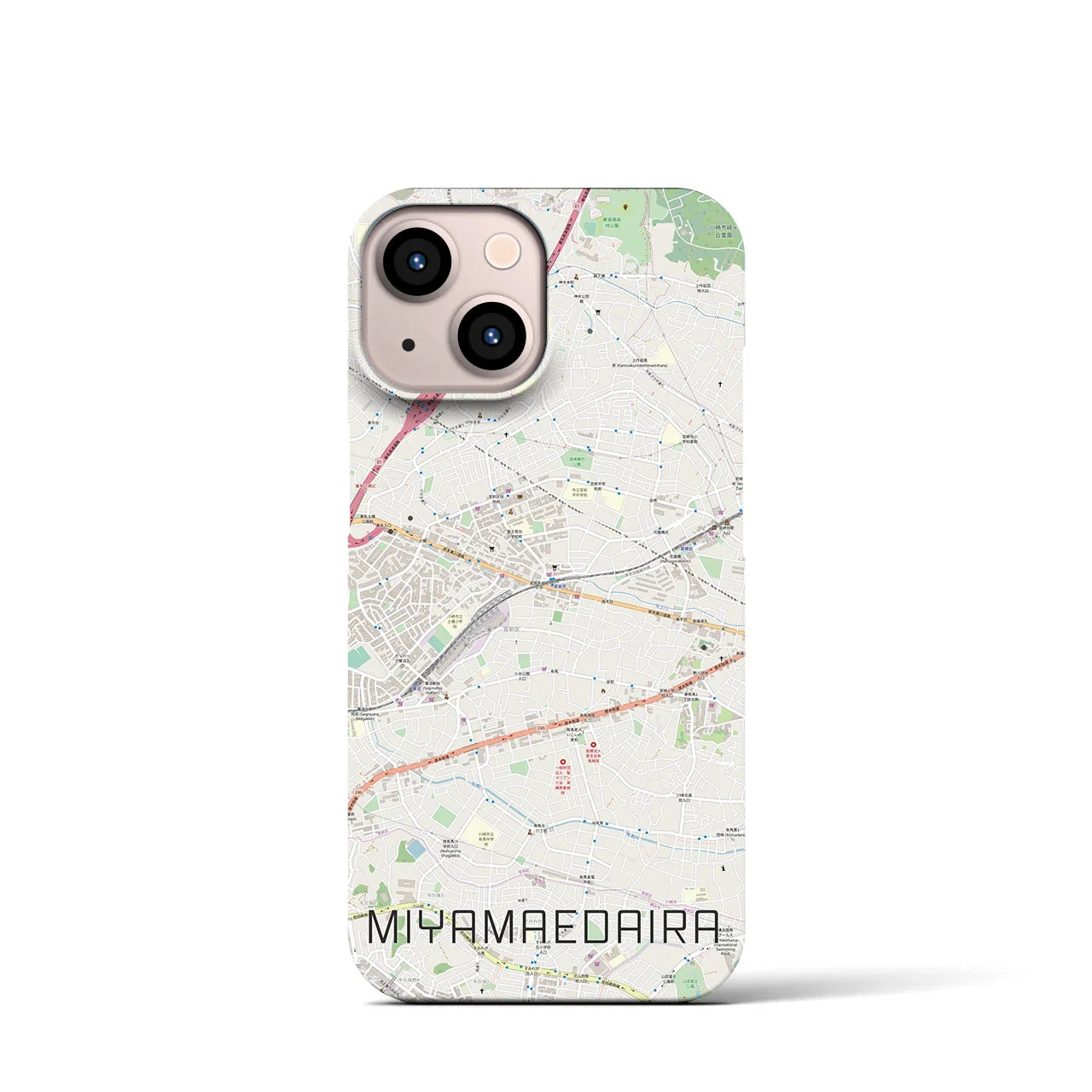 【宮前平(神奈川県)】地図柄iPhoneケース(バックカバータイプ)