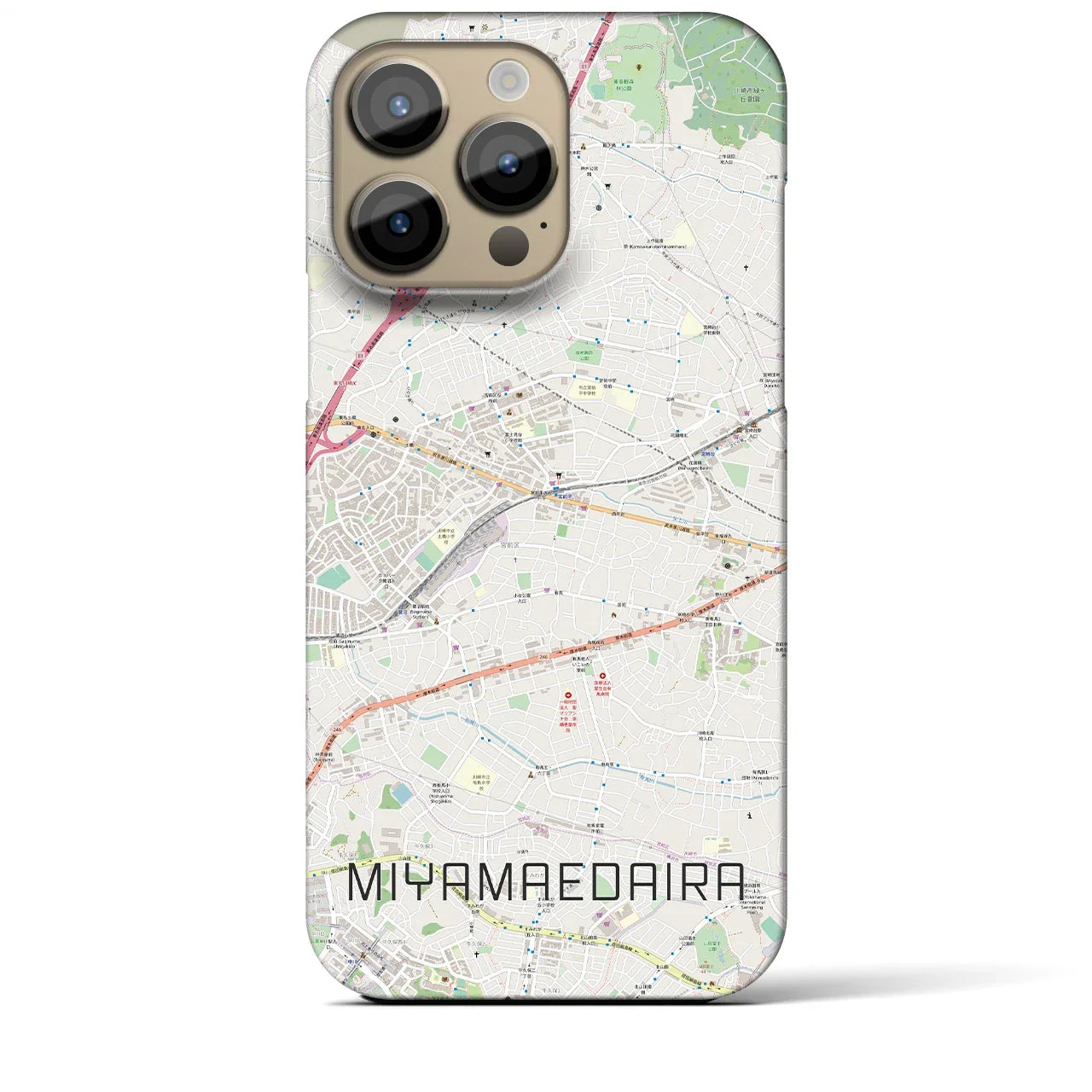 【宮前平(神奈川県)】地図柄iPhoneケース(バックカバータイプ)
