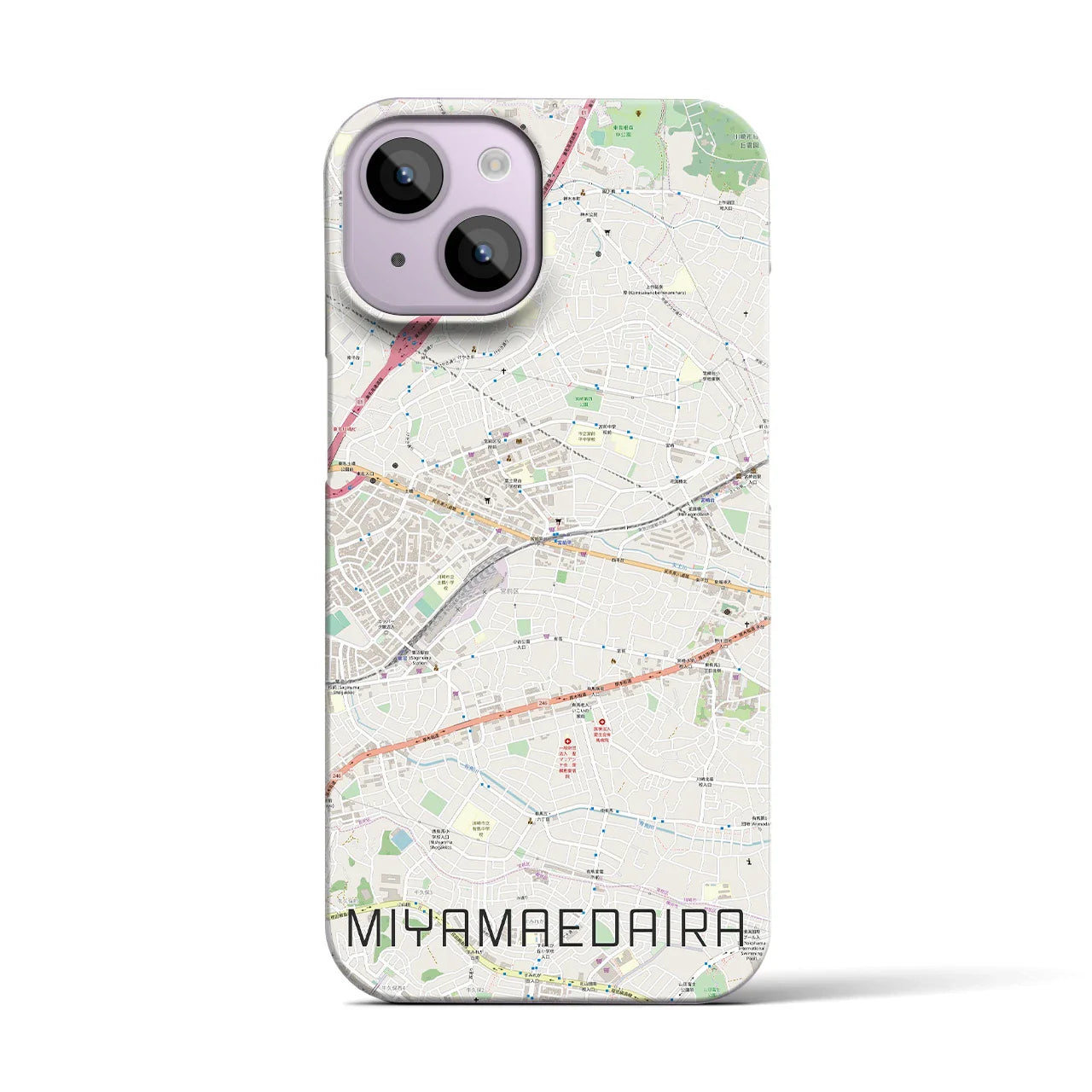 【宮前平(神奈川県)】地図柄iPhoneケース(バックカバータイプ)