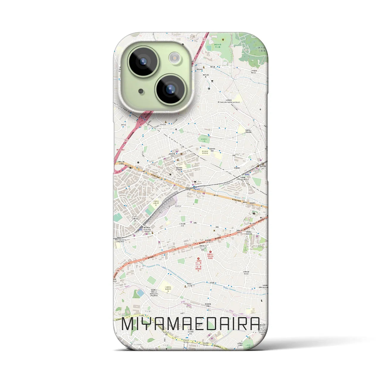 【宮前平(神奈川県)】地図柄iPhoneケース(バックカバータイプ)