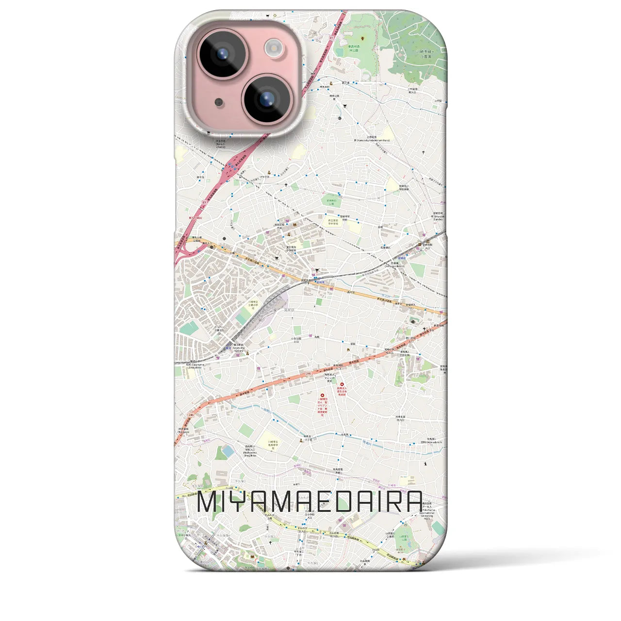 【宮前平(神奈川県)】地図柄iPhoneケース(バックカバータイプ)