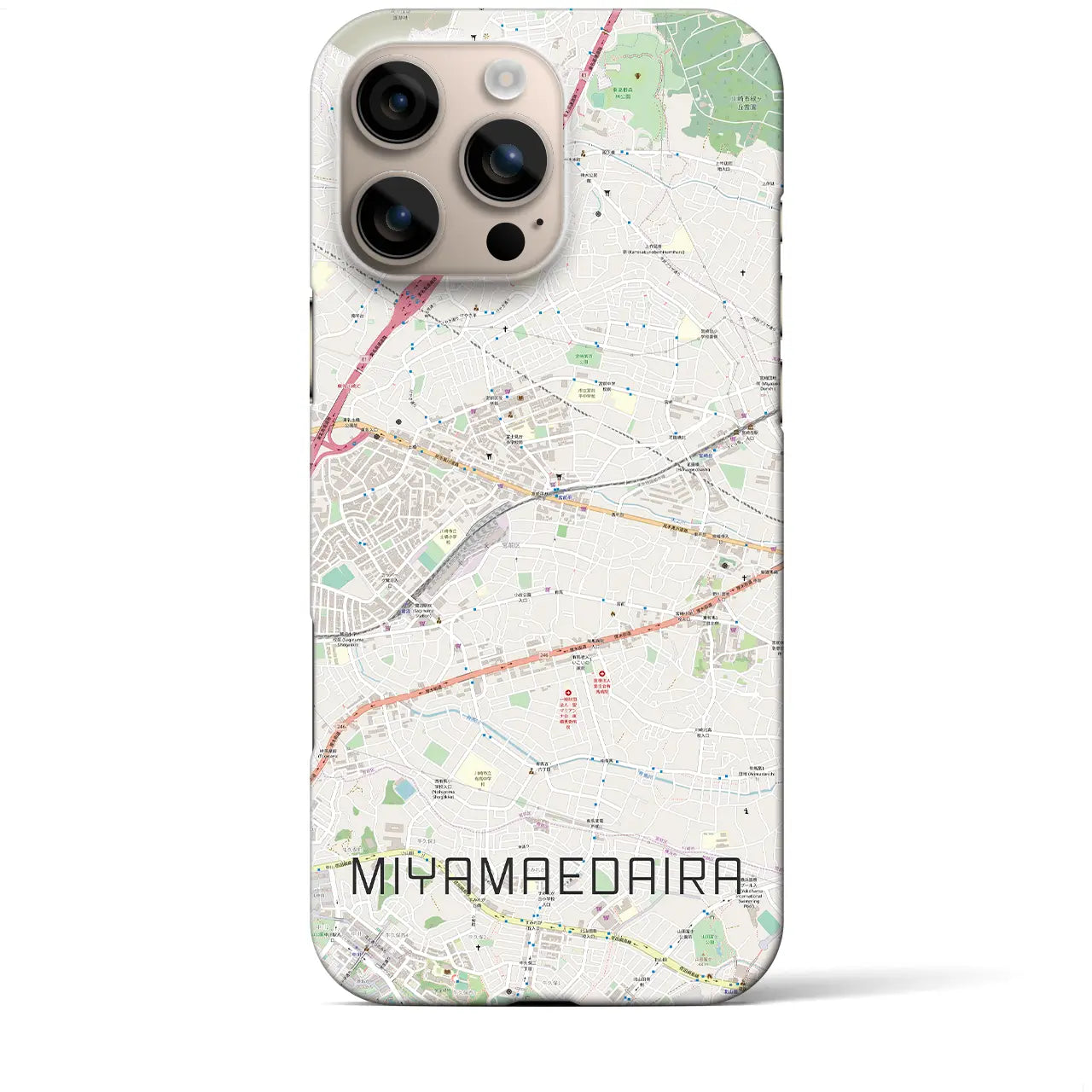 【宮前平(神奈川県)】地図柄iPhoneケース(バックカバータイプ)