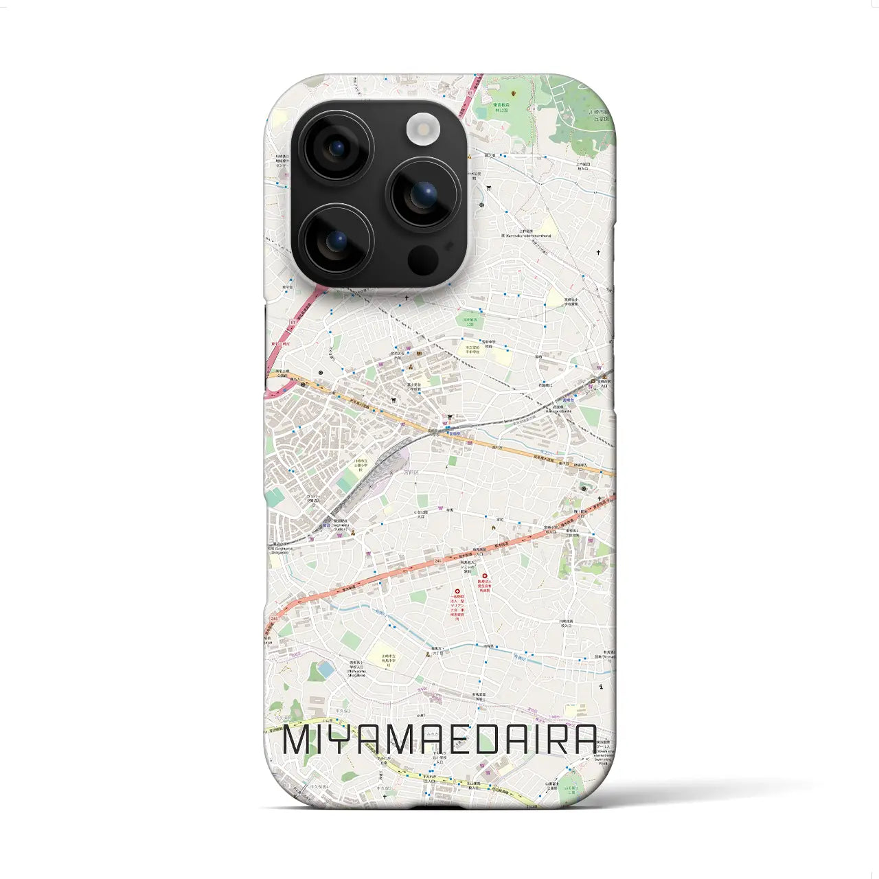 【宮前平(神奈川県)】地図柄iPhoneケース(バックカバータイプ)