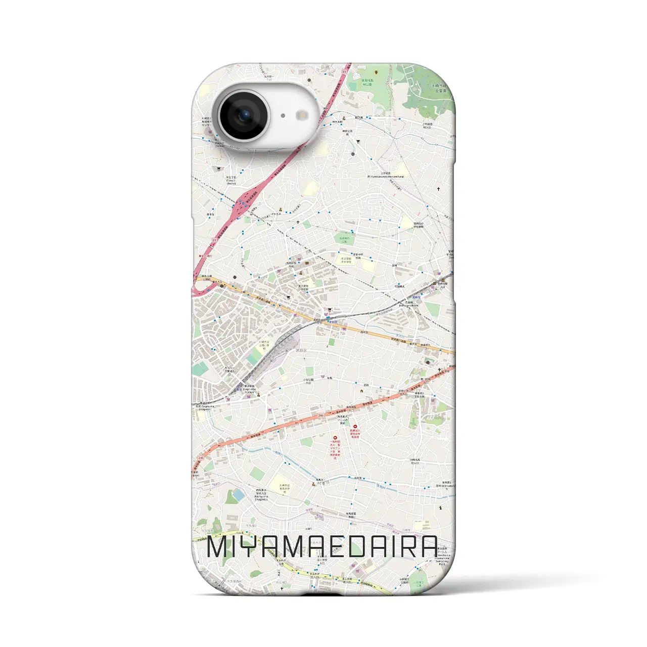 【宮前平(神奈川県)】地図柄iPhoneケース(バックカバータイプ)