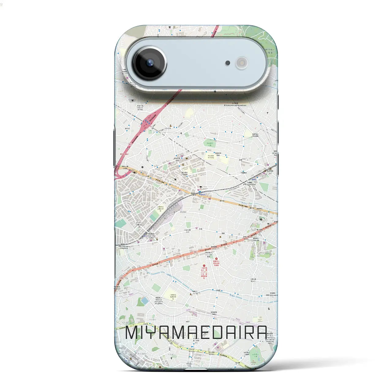 【宮前平(神奈川県)】地図柄iPhoneケース(バックカバータイプ)