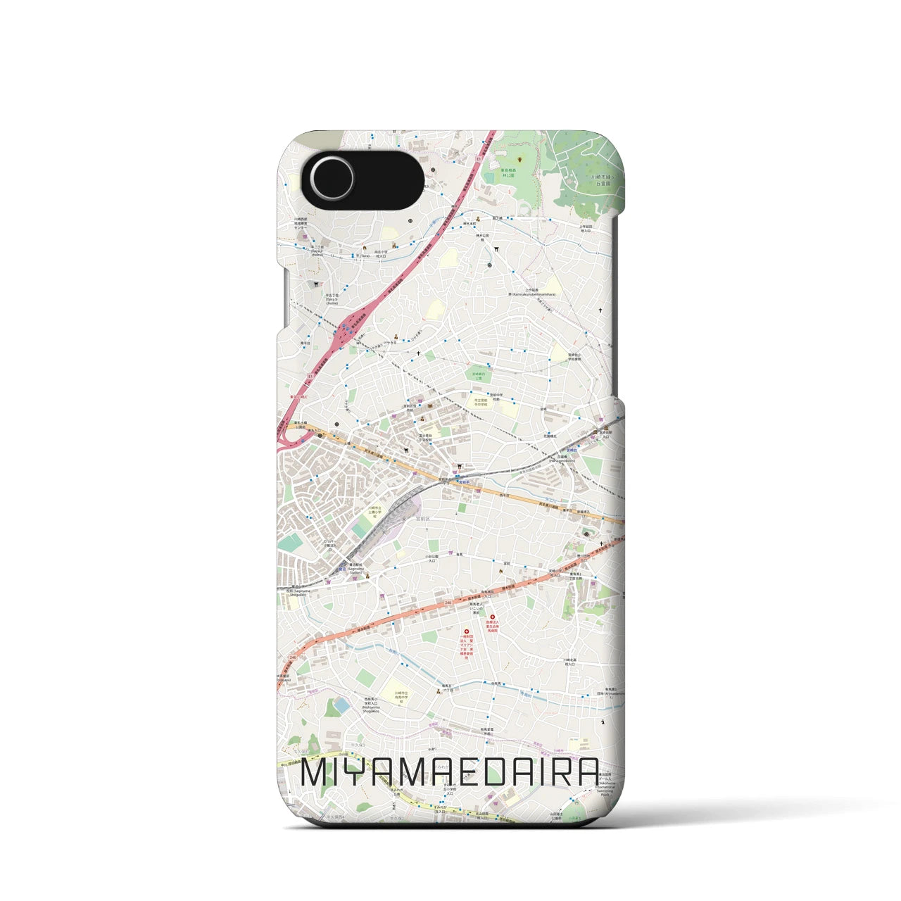 【宮前平(神奈川県)】地図柄iPhoneケース(バックカバータイプ)