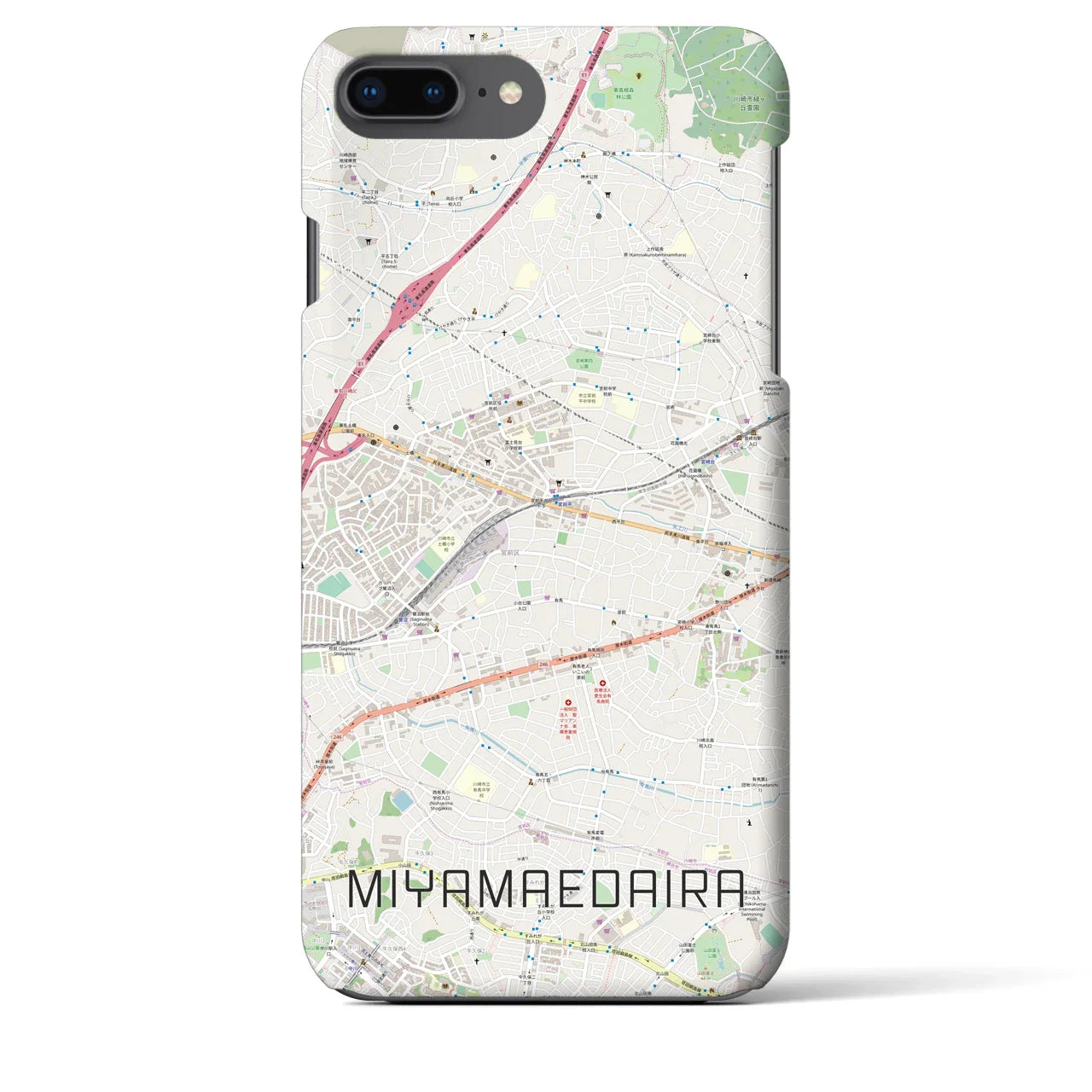 【宮前平(神奈川県)】地図柄iPhoneケース(バックカバータイプ)
