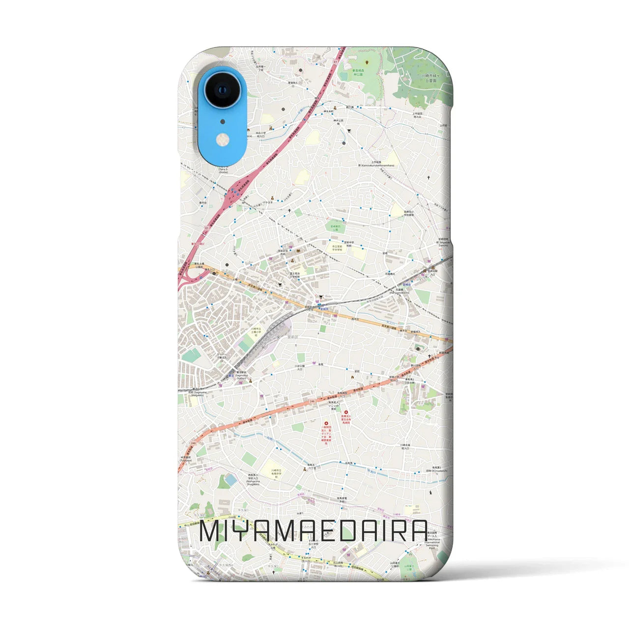 【宮前平(神奈川県)】地図柄iPhoneケース(バックカバータイプ)