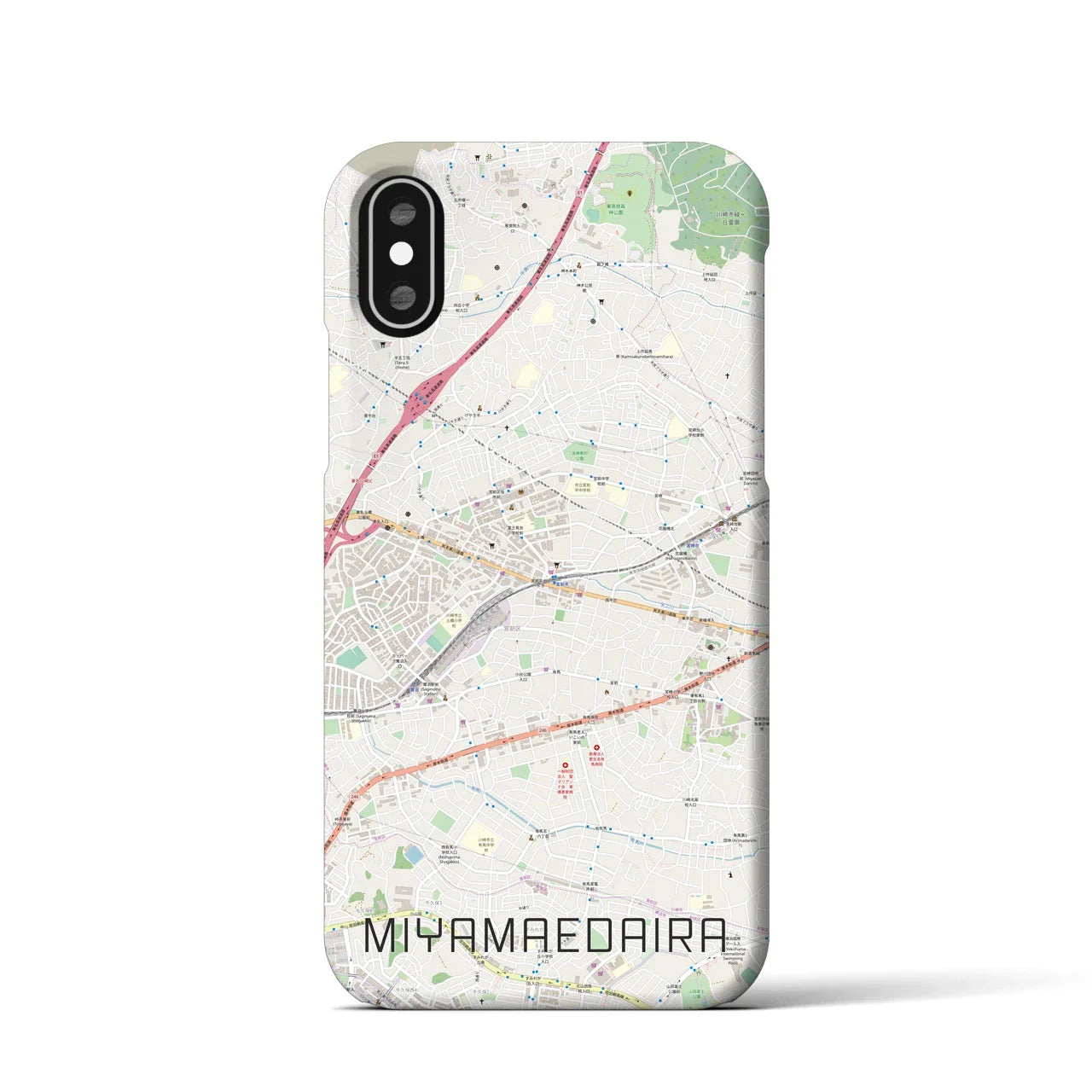 【宮前平(神奈川県)】地図柄iPhoneケース(バックカバータイプ)