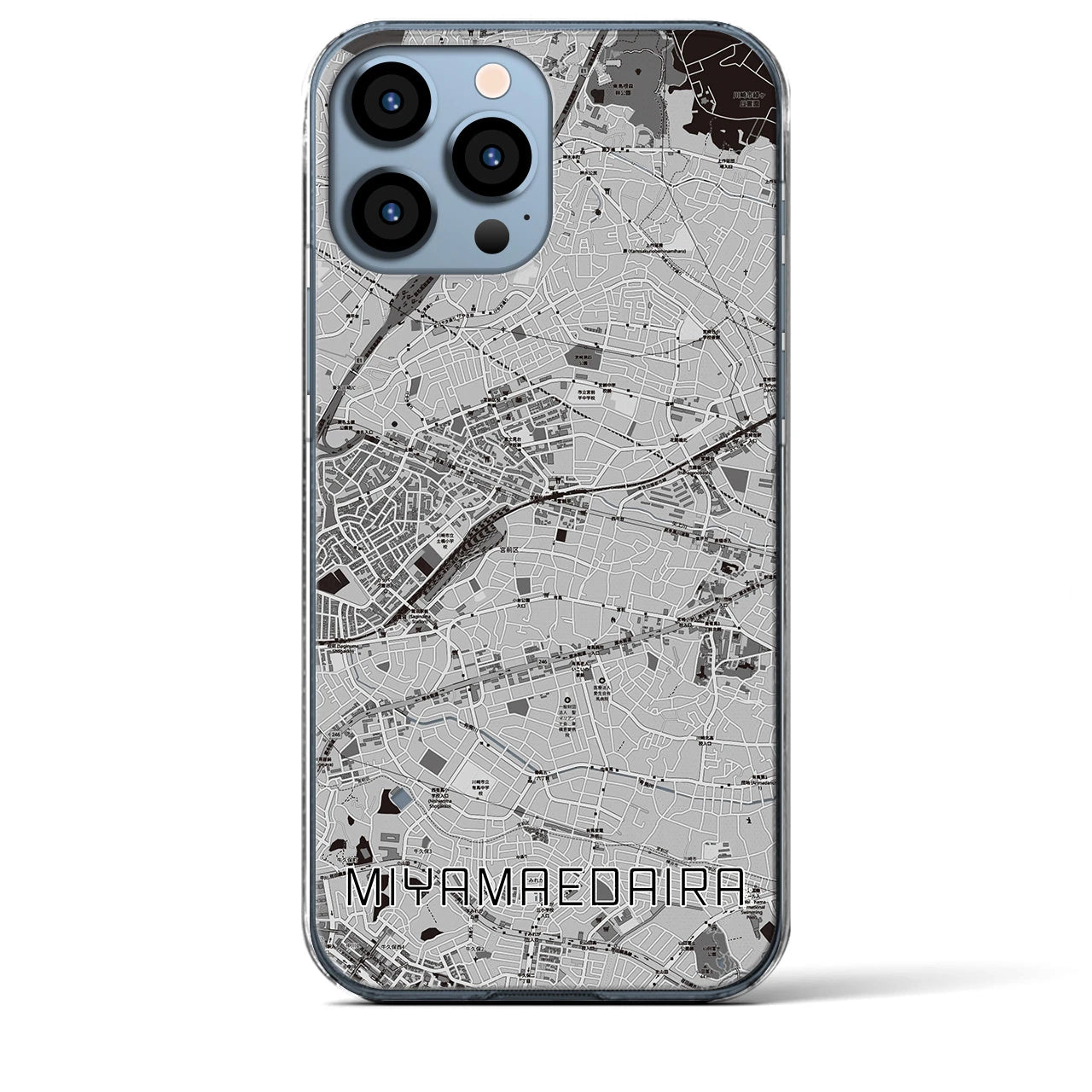 【宮前平(神奈川県)】地図柄iPhoneケース(クリアタイプ)