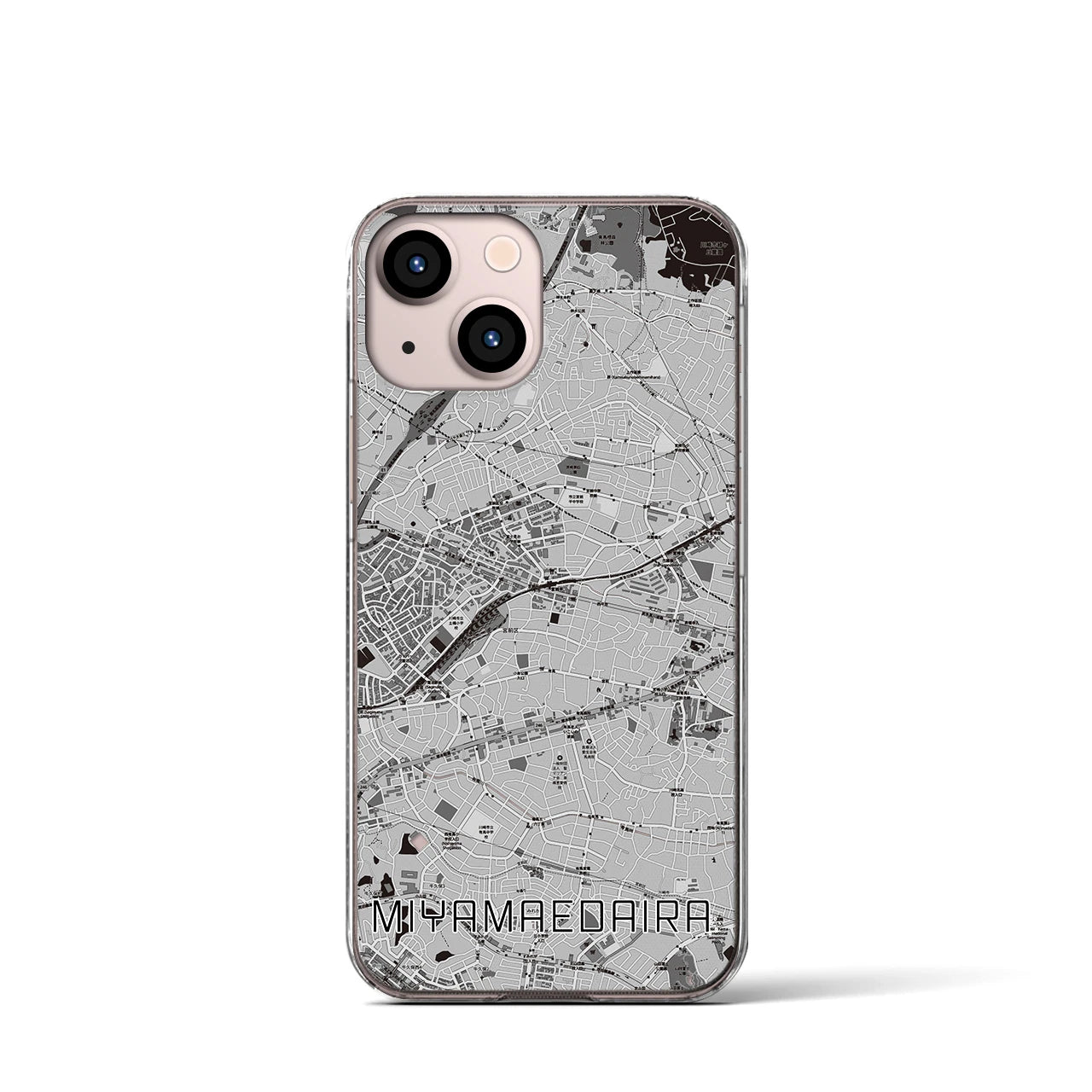 【宮前平(神奈川県)】地図柄iPhoneケース(クリアタイプ)