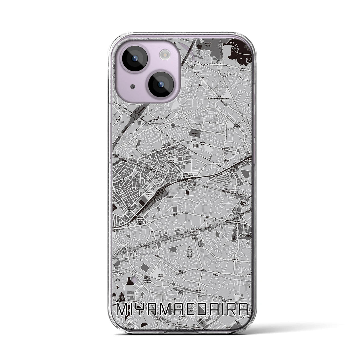 【宮前平(神奈川県)】地図柄iPhoneケース(クリアタイプ)