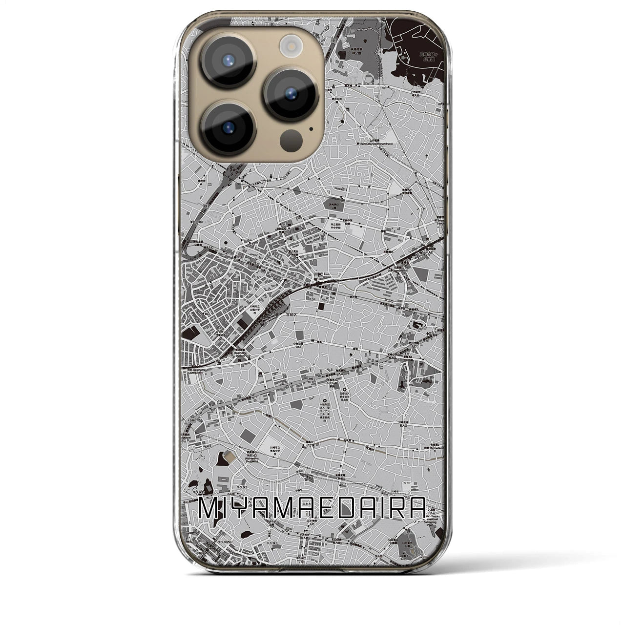 【宮前平(神奈川県)】地図柄iPhoneケース(クリアタイプ)