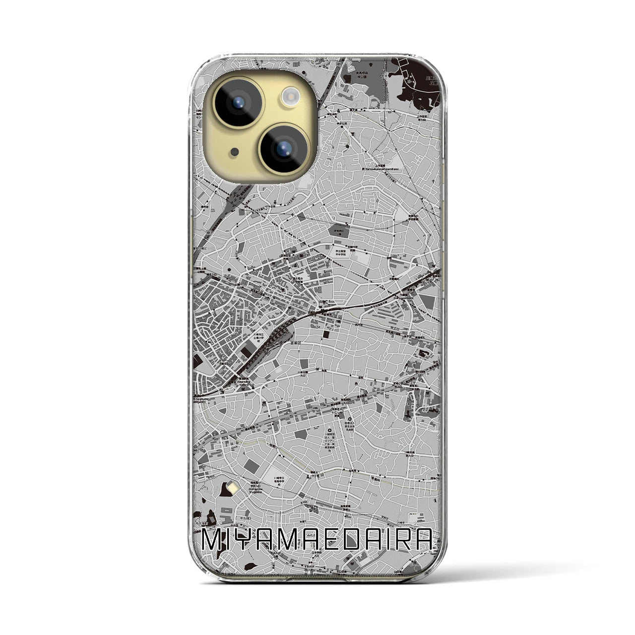 【宮前平(神奈川県)】地図柄iPhoneケース(クリアタイプ)