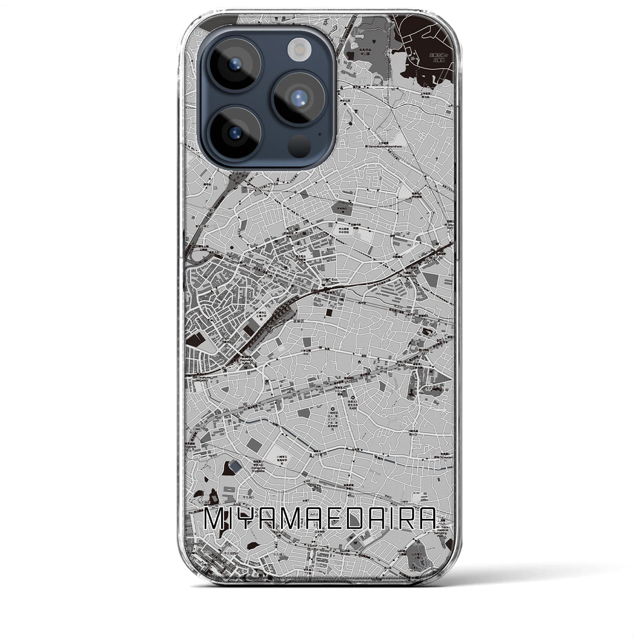 【宮前平(神奈川県)】地図柄iPhoneケース(クリアタイプ)