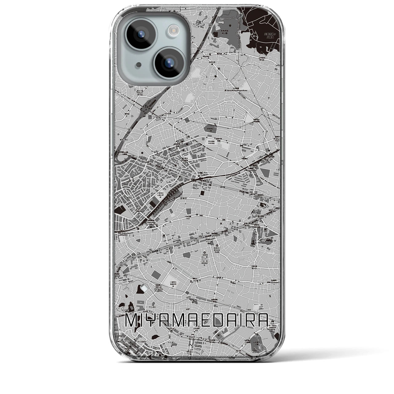 【宮前平(神奈川県)】地図柄iPhoneケース(クリアタイプ)