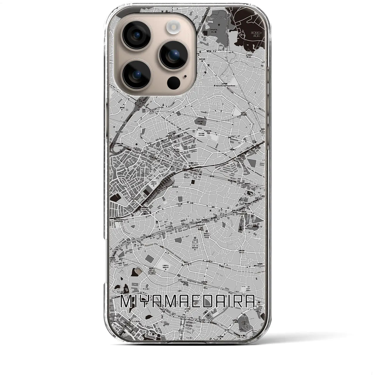 【宮前平(神奈川県)】地図柄iPhoneケース(クリアタイプ)