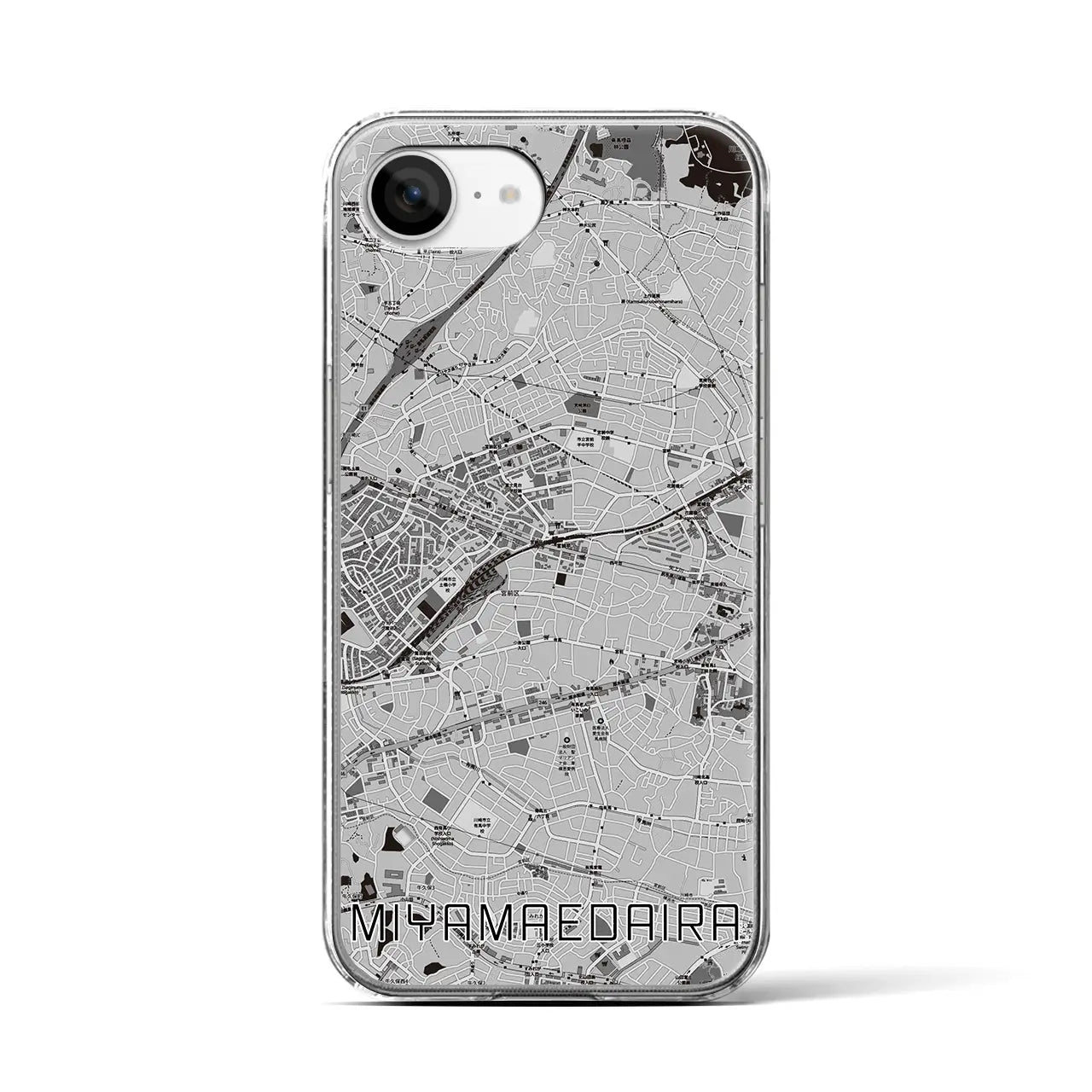 【宮前平(神奈川県)】地図柄iPhoneケース(クリアタイプ)