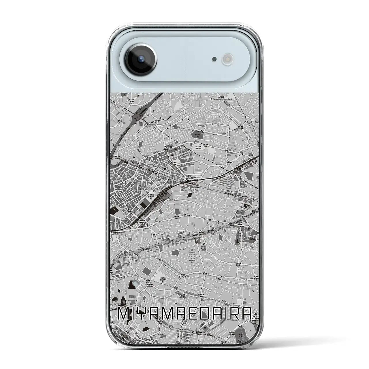 【宮前平(神奈川県)】地図柄iPhoneケース(クリアタイプ)モノトーン・iPhone 17 Pro Max 用
