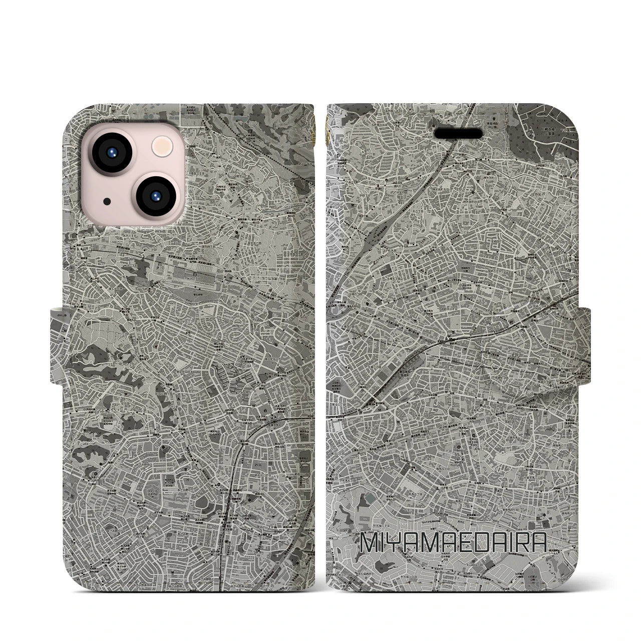 【宮前平(神奈川県)】地図柄iPhoneケース(手帳タイプ)