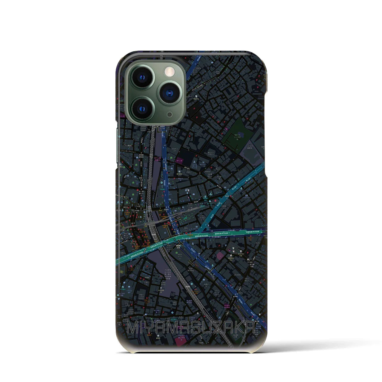 【宮益坂(東京都)】地図柄iPhoneケース(バックカバータイプ)