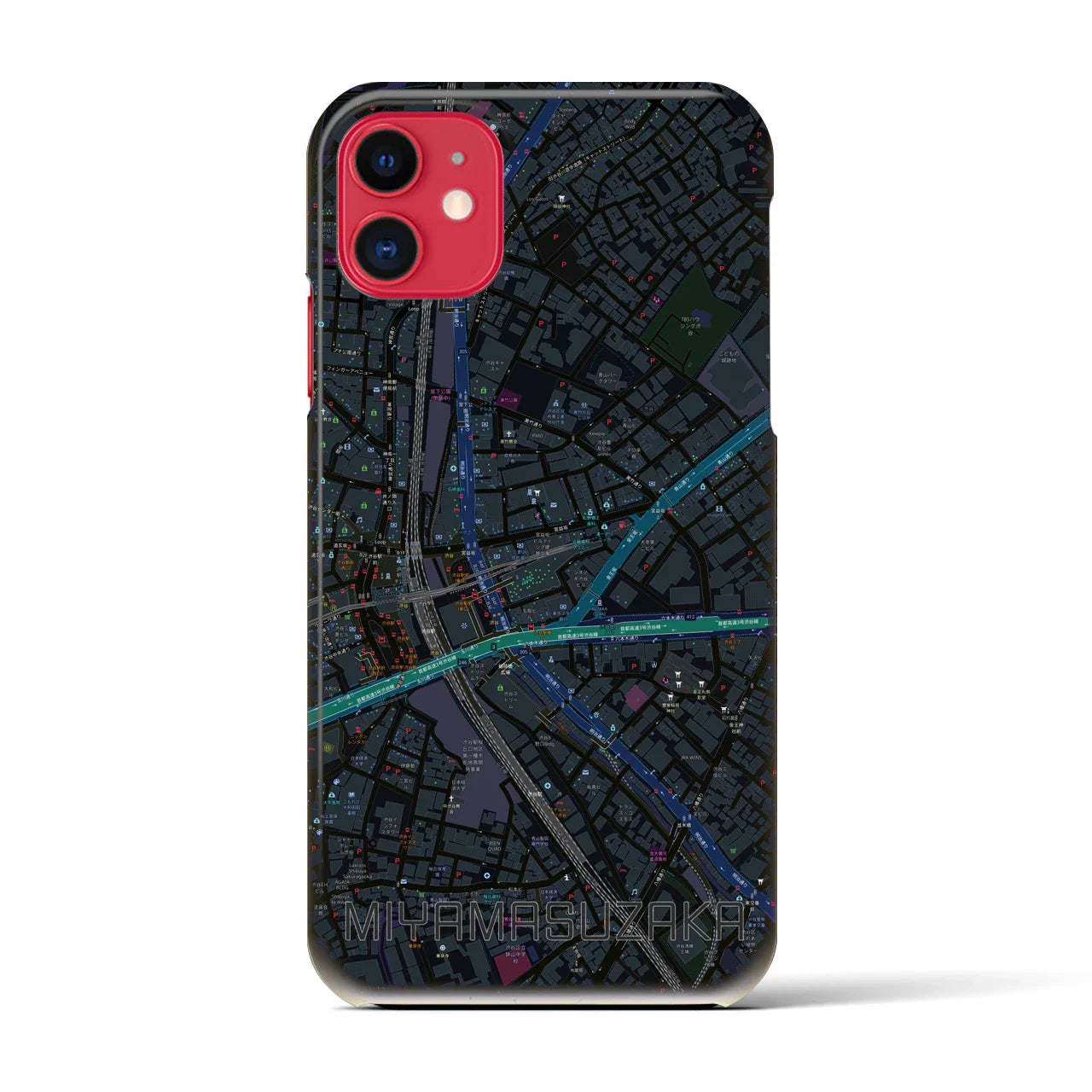 【宮益坂(東京都)】地図柄iPhoneケース(バックカバータイプ)