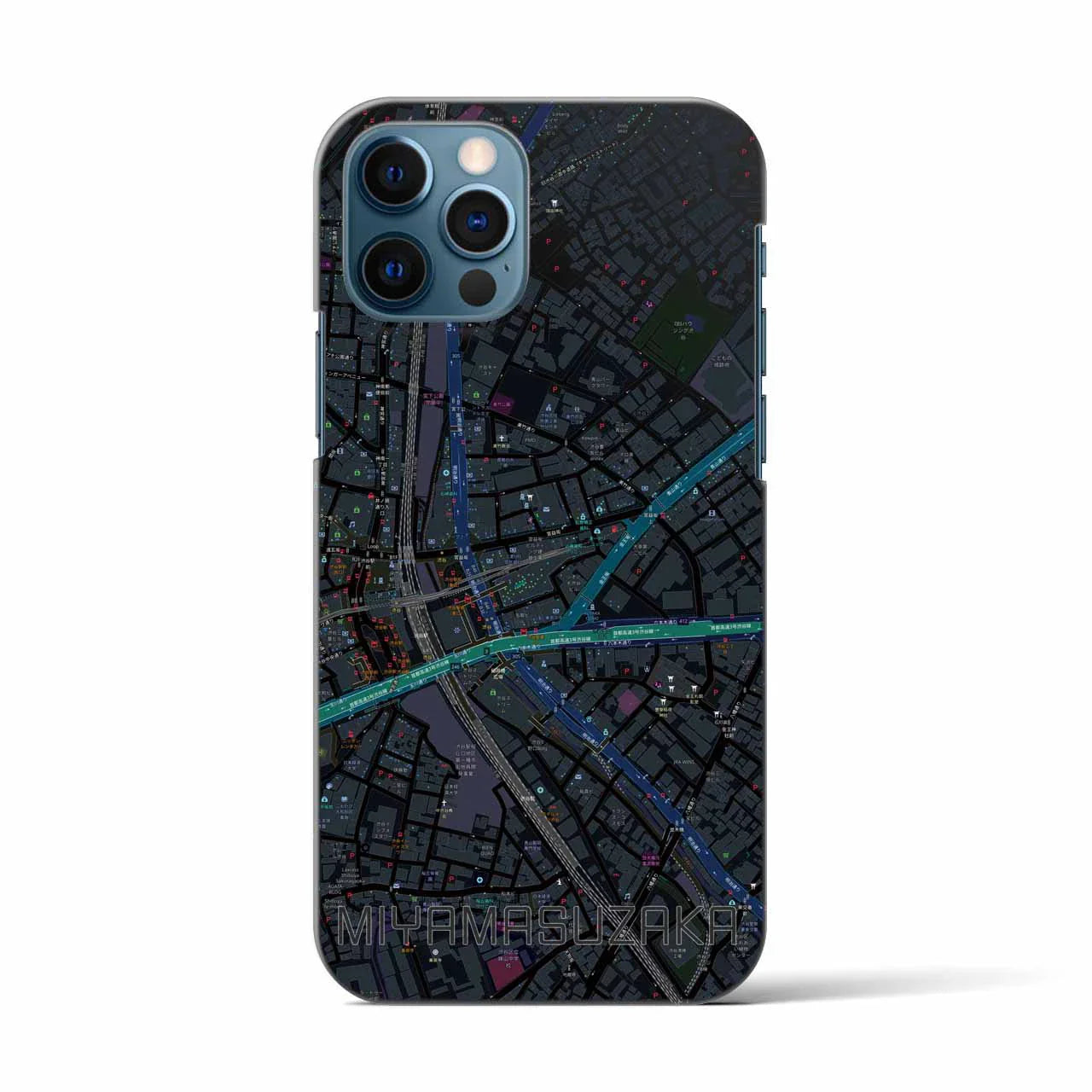 【宮益坂(東京都)】地図柄iPhoneケース(バックカバータイプ)