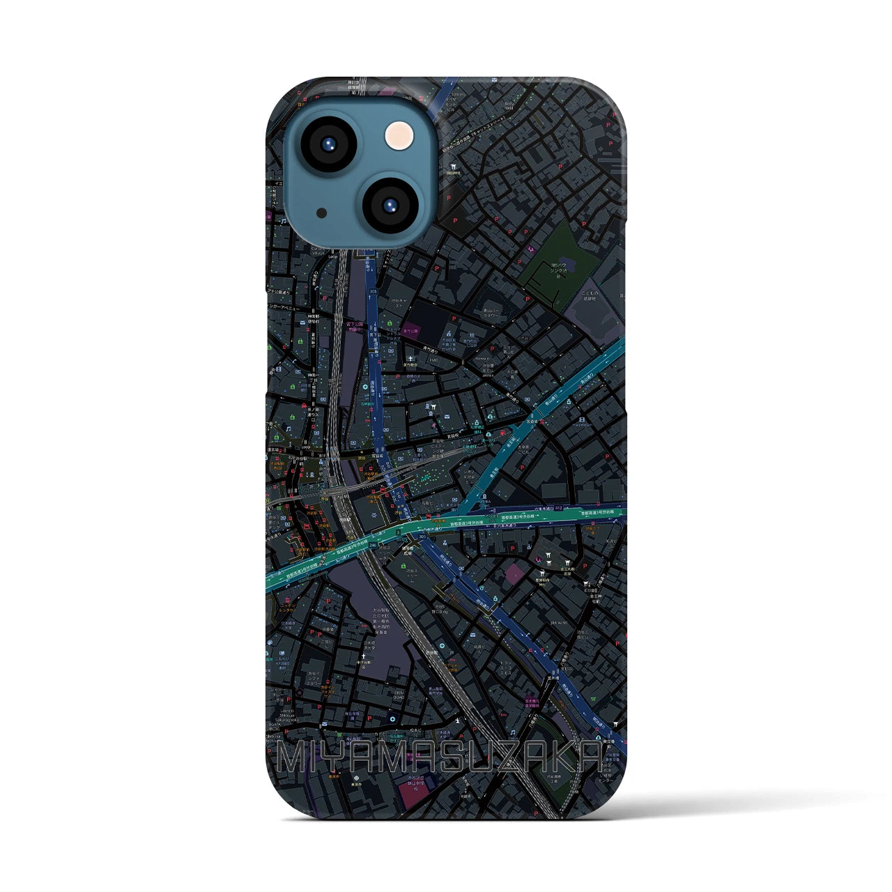 【宮益坂(東京都)】地図柄iPhoneケース(バックカバータイプ)