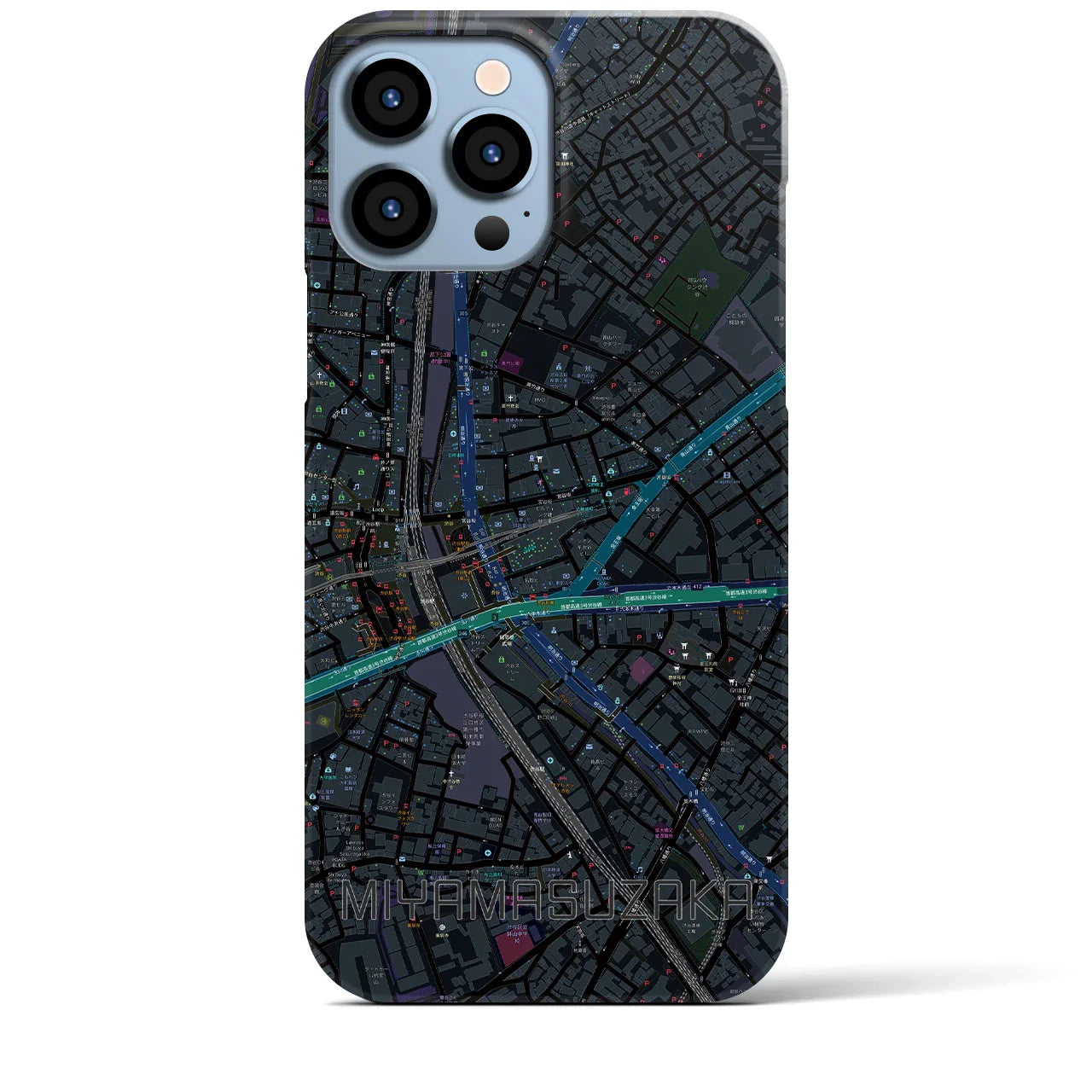 【宮益坂(東京都)】地図柄iPhoneケース(バックカバータイプ)