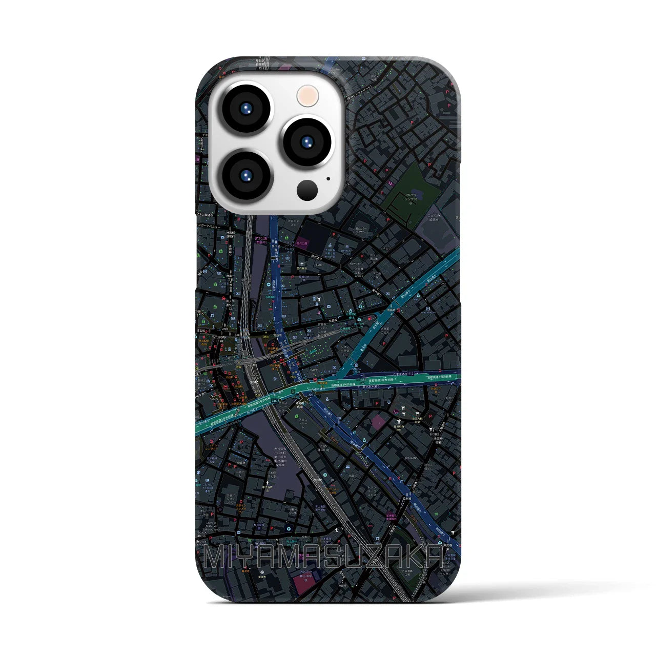 【宮益坂(東京都)】地図柄iPhoneケース(バックカバータイプ)
