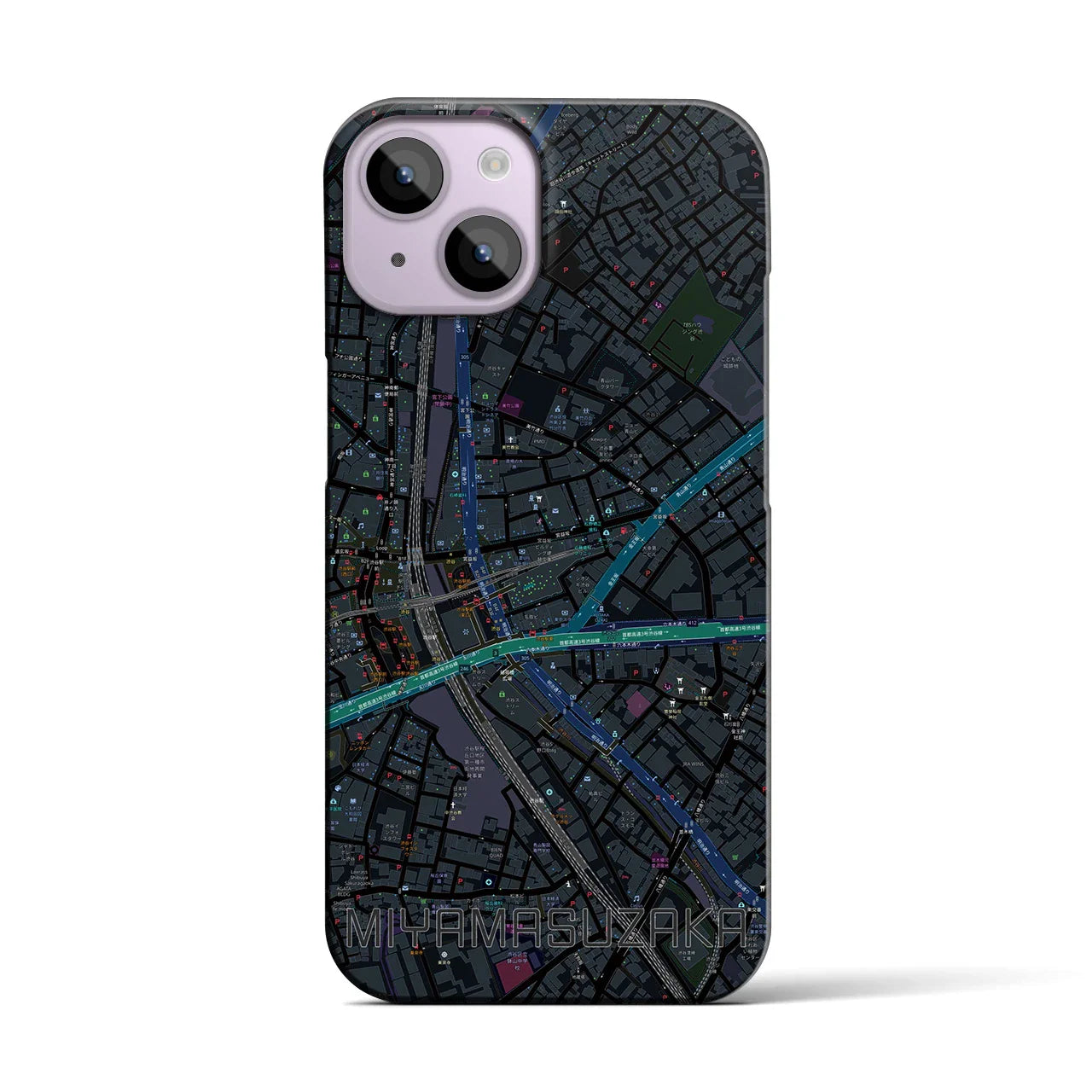 【宮益坂(東京都)】地図柄iPhoneケース(バックカバータイプ)