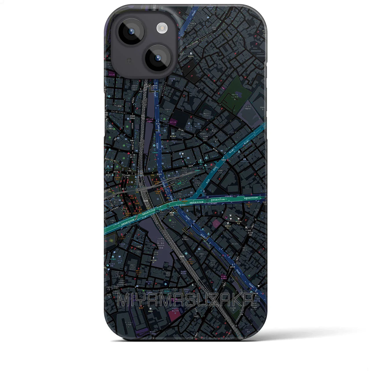 【宮益坂(東京都)】地図柄iPhoneケース(バックカバータイプ)