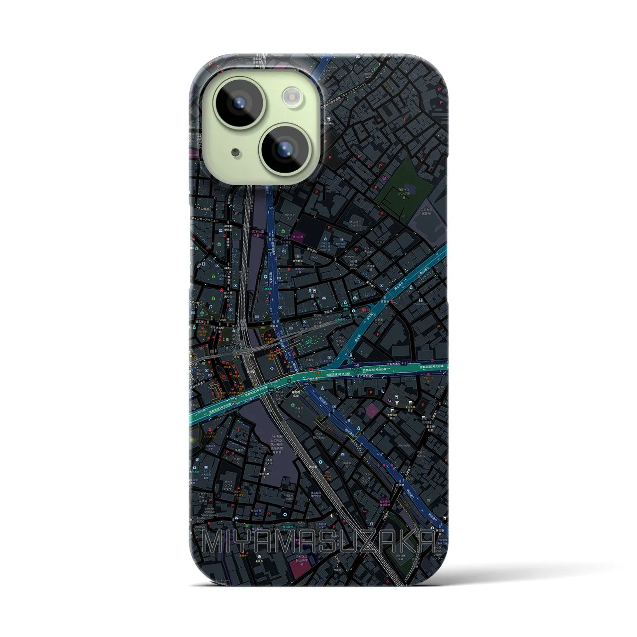 【宮益坂(東京都)】地図柄iPhoneケース(バックカバータイプ)