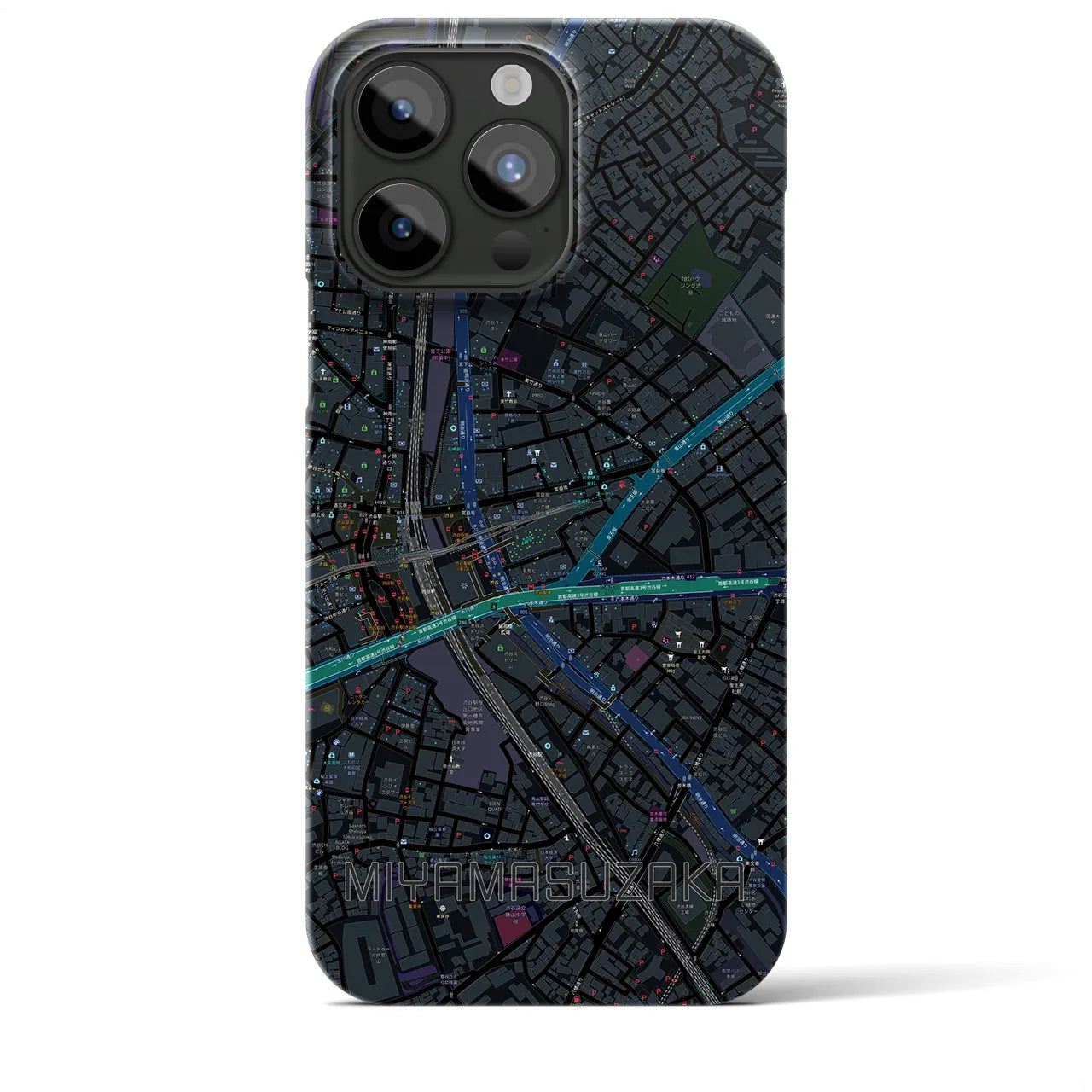 【宮益坂(東京都)】地図柄iPhoneケース(バックカバータイプ)