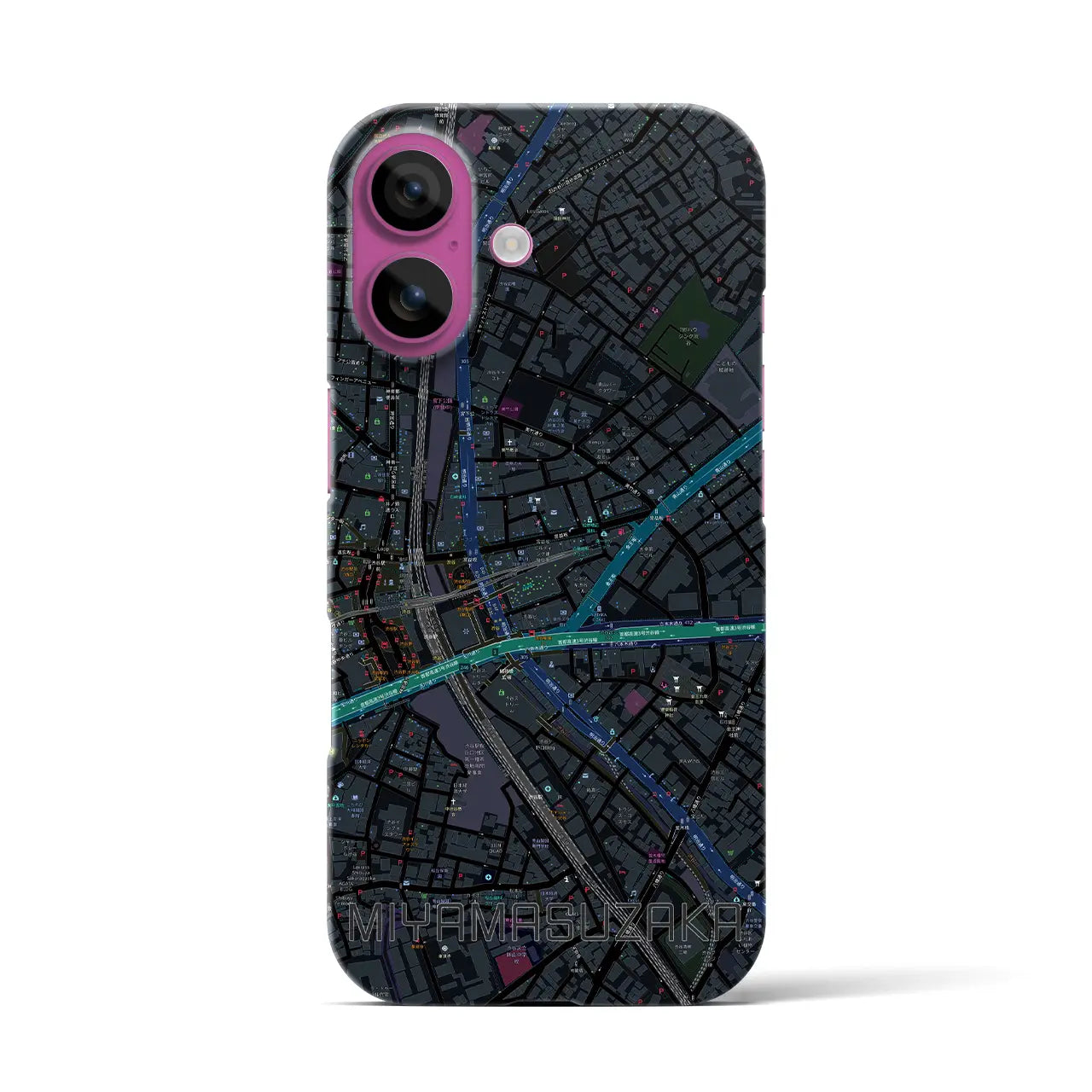 【宮益坂(東京都)】地図柄iPhoneケース(バックカバータイプ)