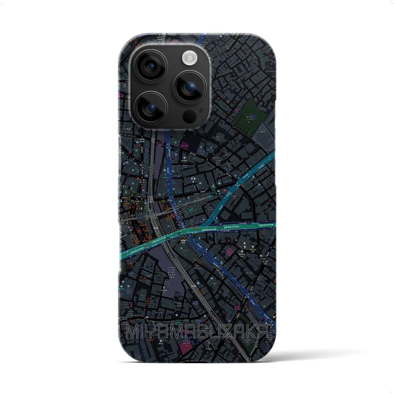 【宮益坂(東京都)】地図柄iPhoneケース(バックカバータイプ)