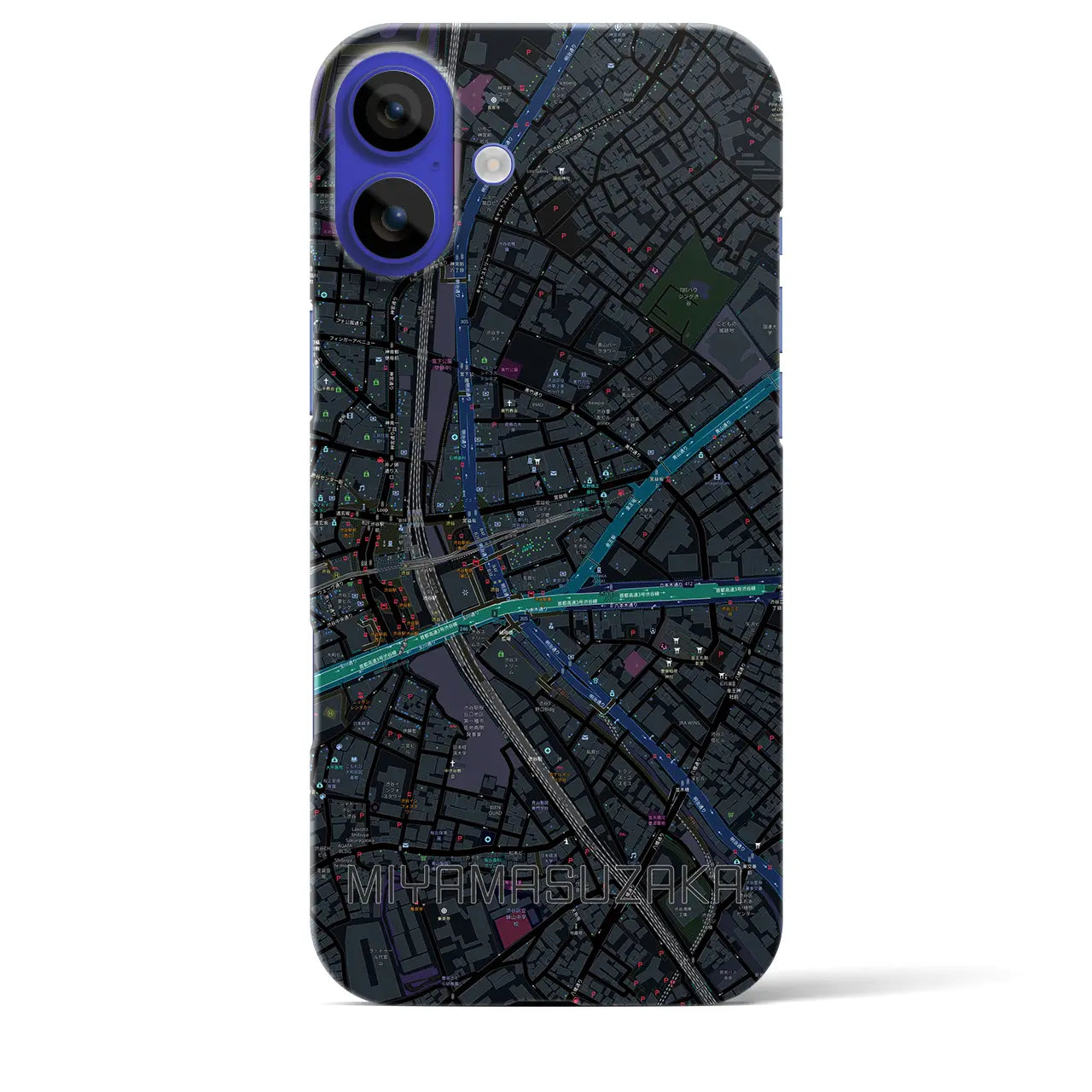 【宮益坂(東京都)】地図柄iPhoneケース(バックカバータイプ)