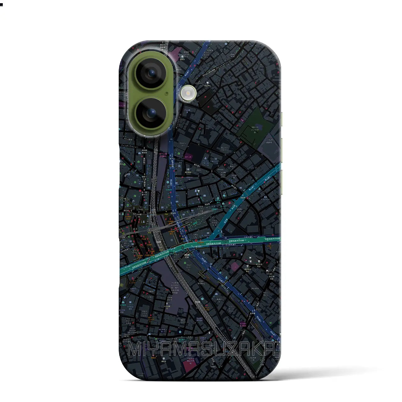 【宮益坂(東京都)】地図柄iPhoneケース(バックカバータイプ)