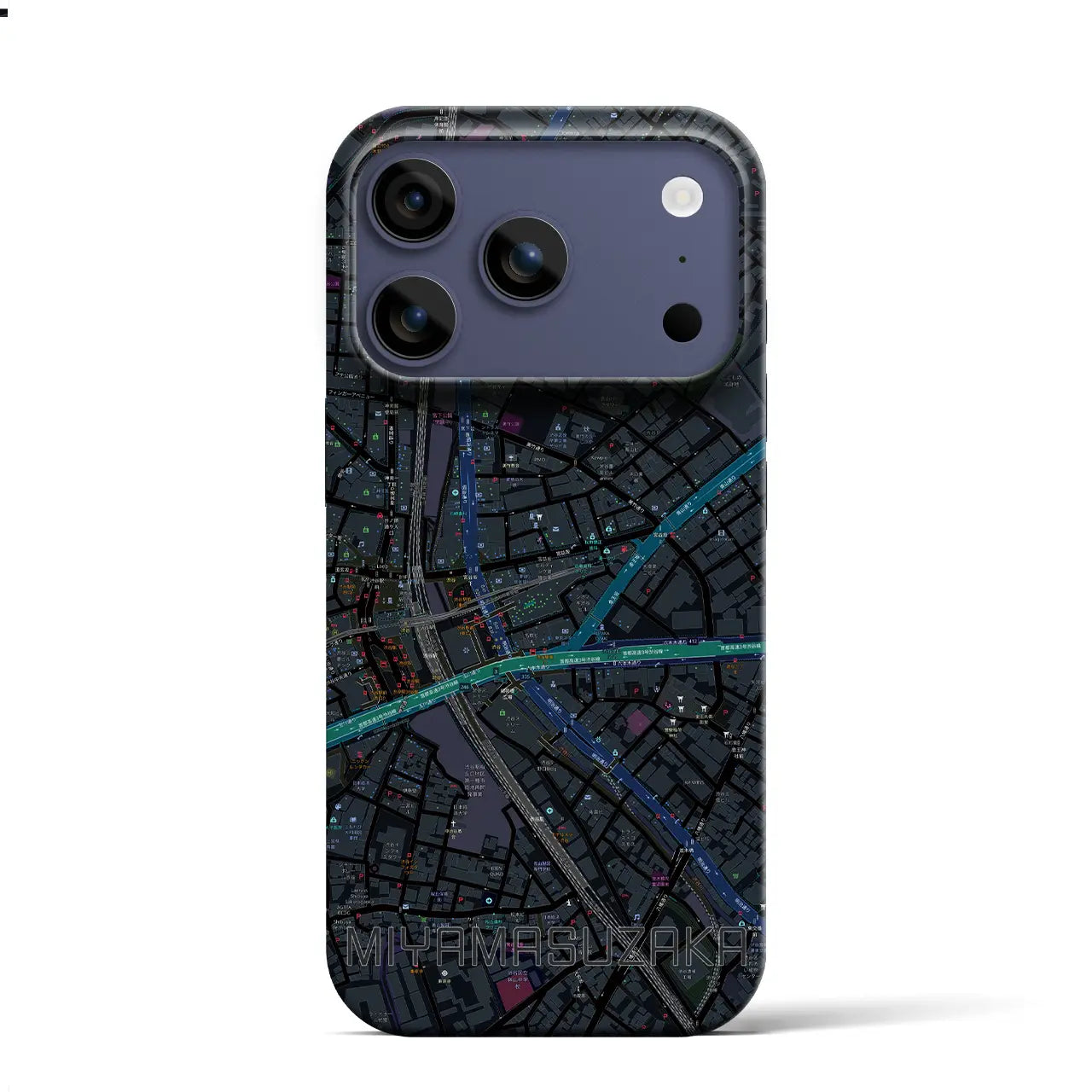 【宮益坂(東京都)】地図柄iPhoneケース(バックカバータイプ)