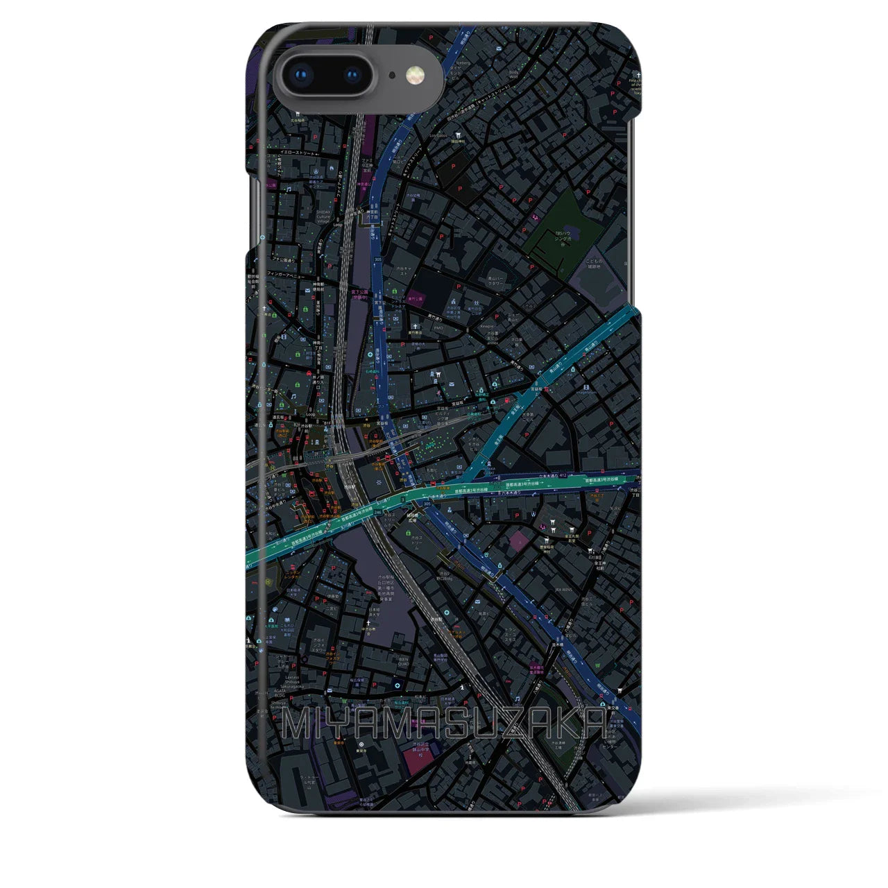 【宮益坂(東京都)】地図柄iPhoneケース(バックカバータイプ)