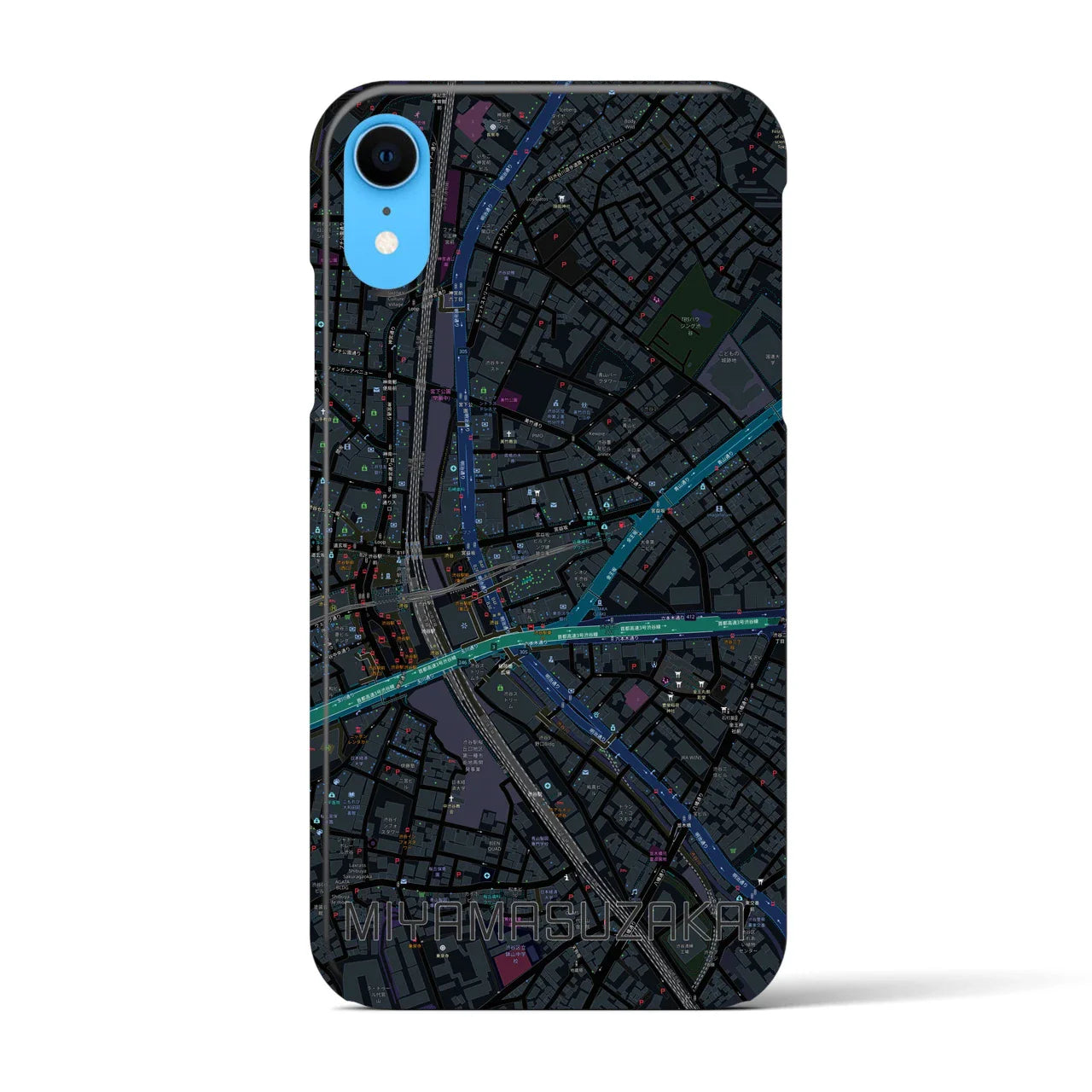 【宮益坂(東京都)】地図柄iPhoneケース(バックカバータイプ)