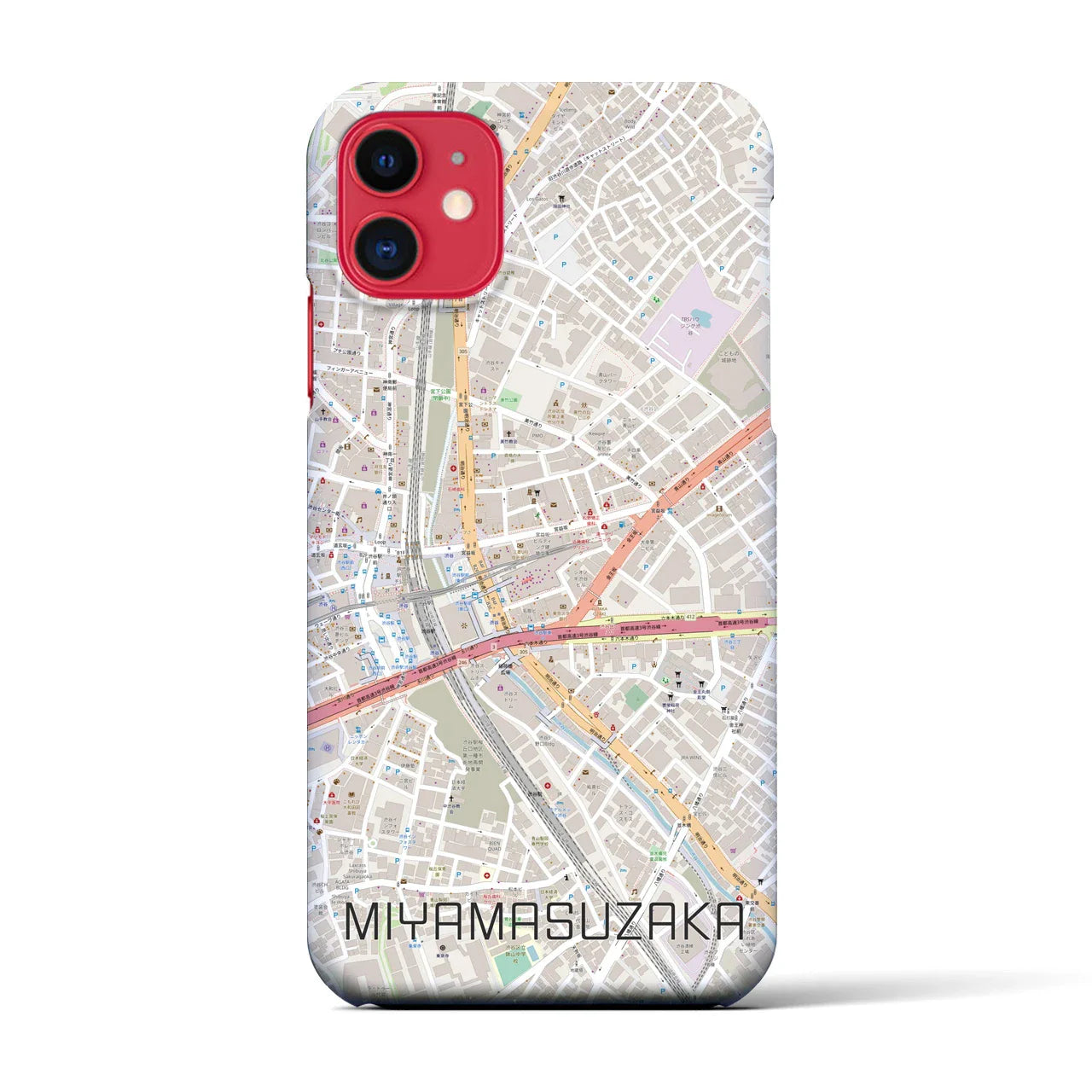 【宮益坂(東京都)】地図柄iPhoneケース(バックカバータイプ)