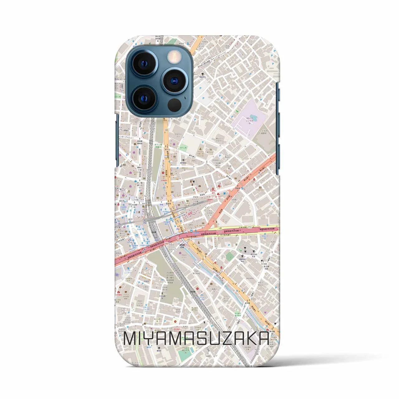 【宮益坂(東京都)】地図柄iPhoneケース(バックカバータイプ)