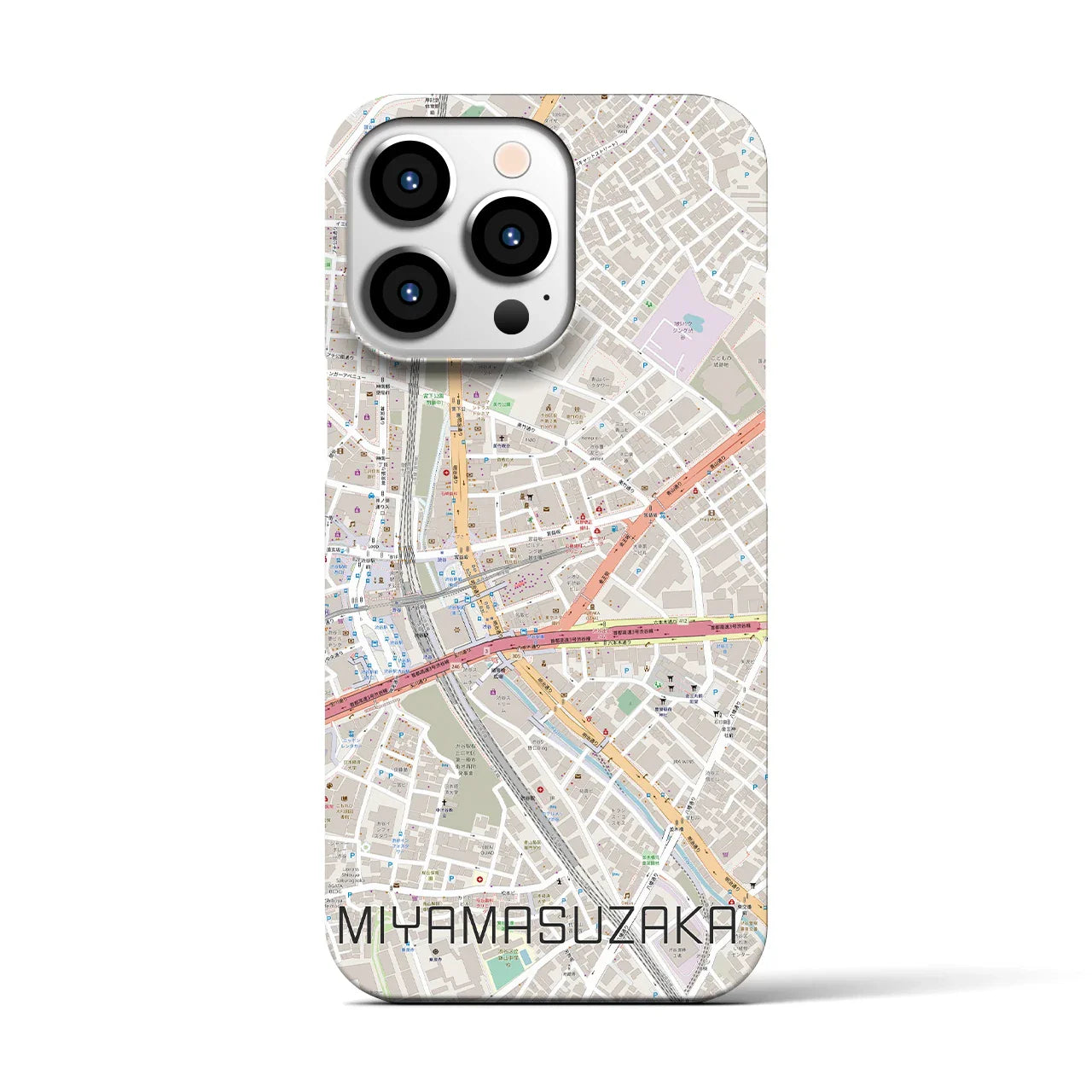 【宮益坂(東京都)】地図柄iPhoneケース(バックカバータイプ)