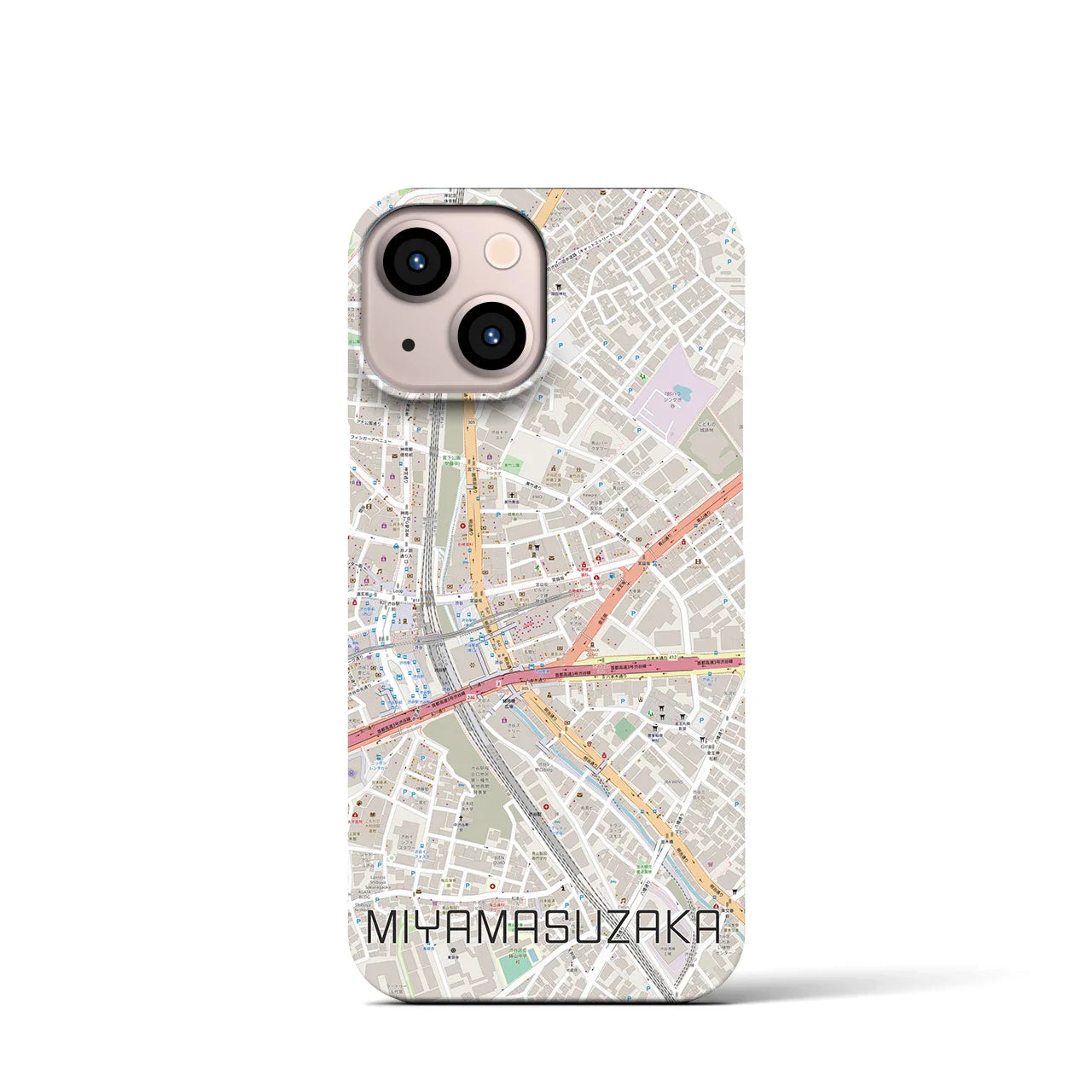 【宮益坂(東京都)】地図柄iPhoneケース(バックカバータイプ)