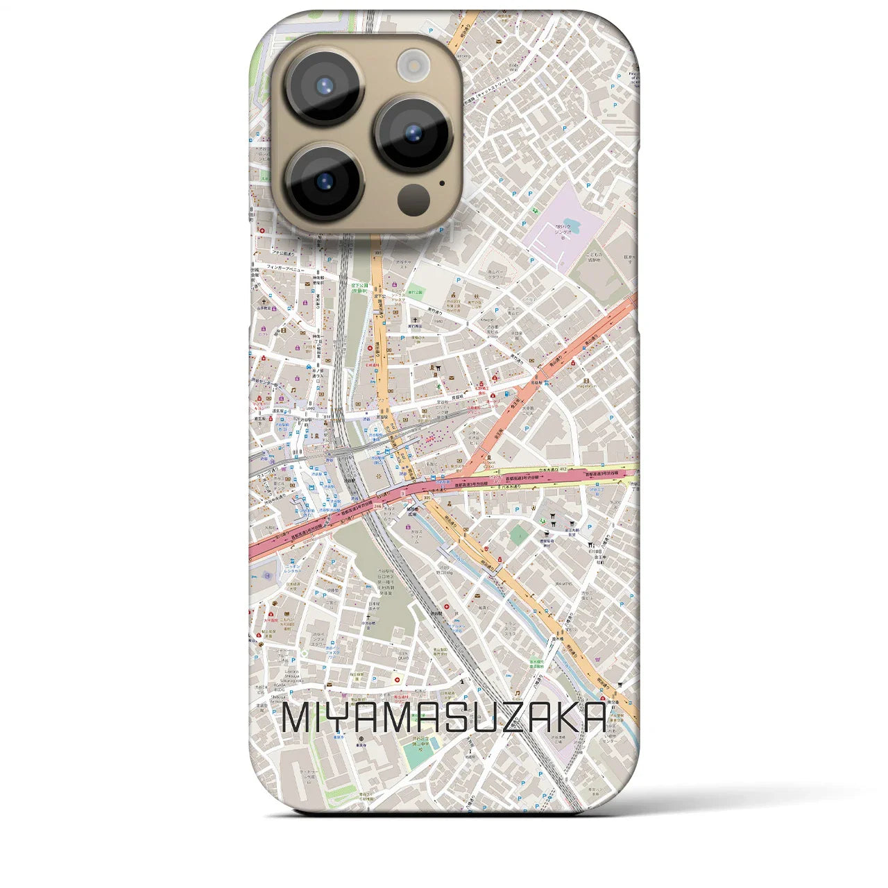 【宮益坂(東京都)】地図柄iPhoneケース(バックカバータイプ)